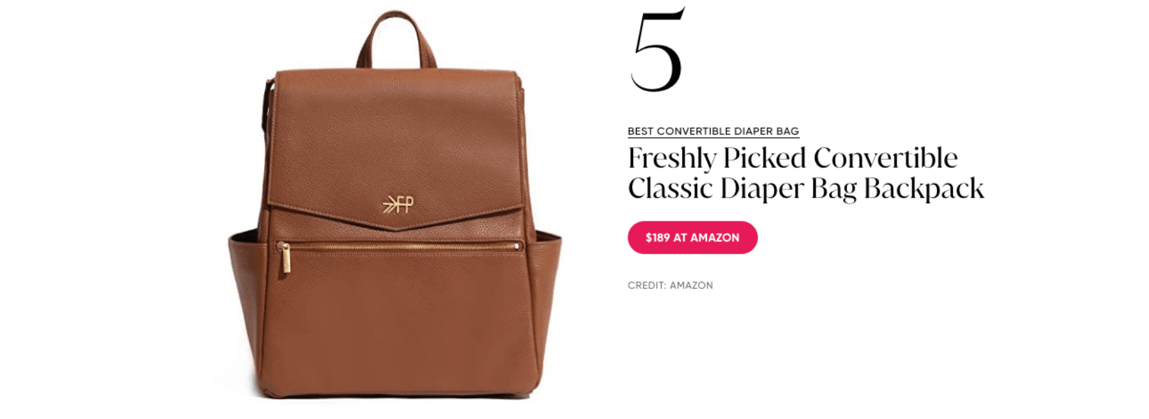 Freshly Picked Named Best Convertible Diaper Bag by Oprah Daily