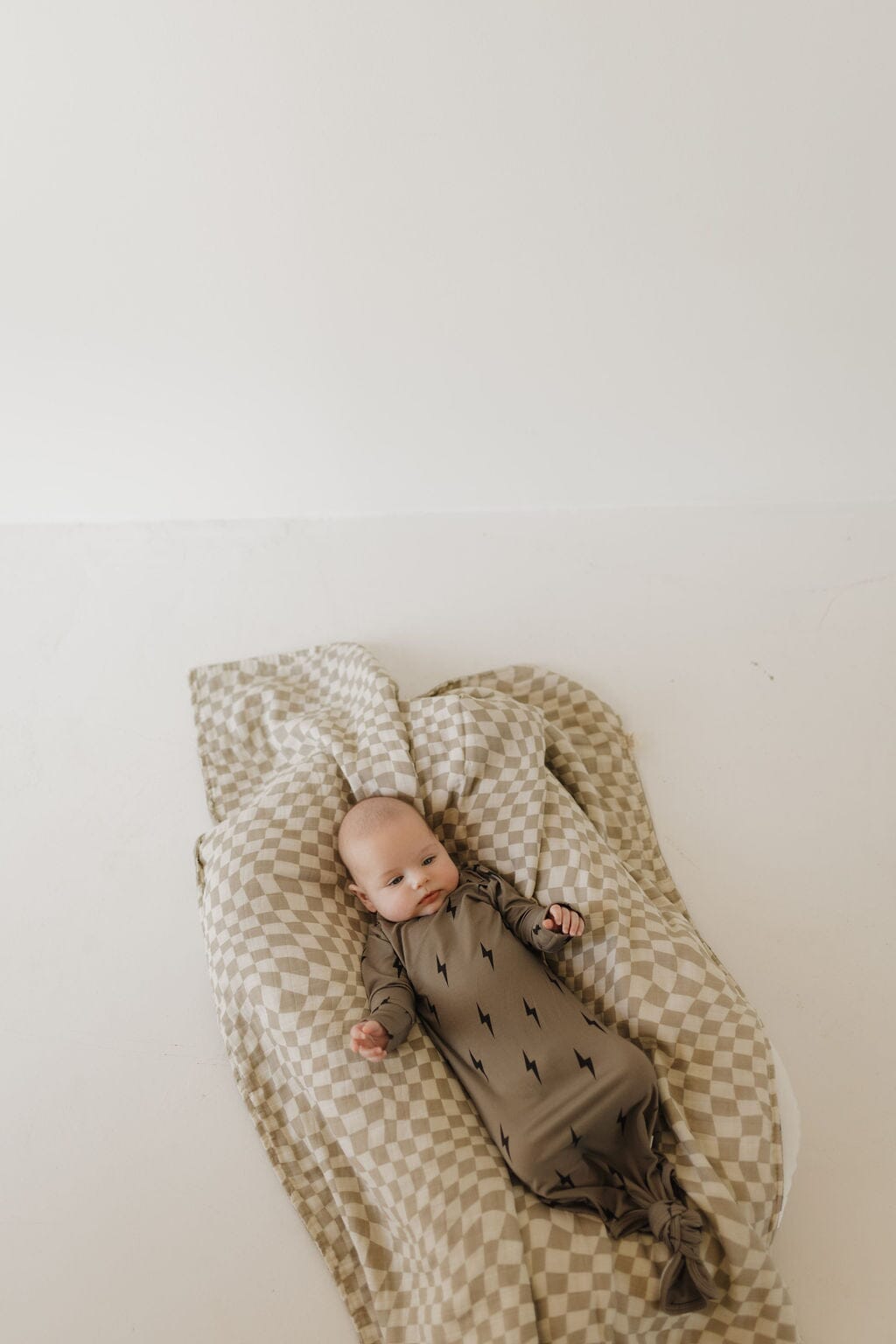 Bamboo Knotted Gown | Brown & Black Lightning Bolt Knotted Gown forever french baby