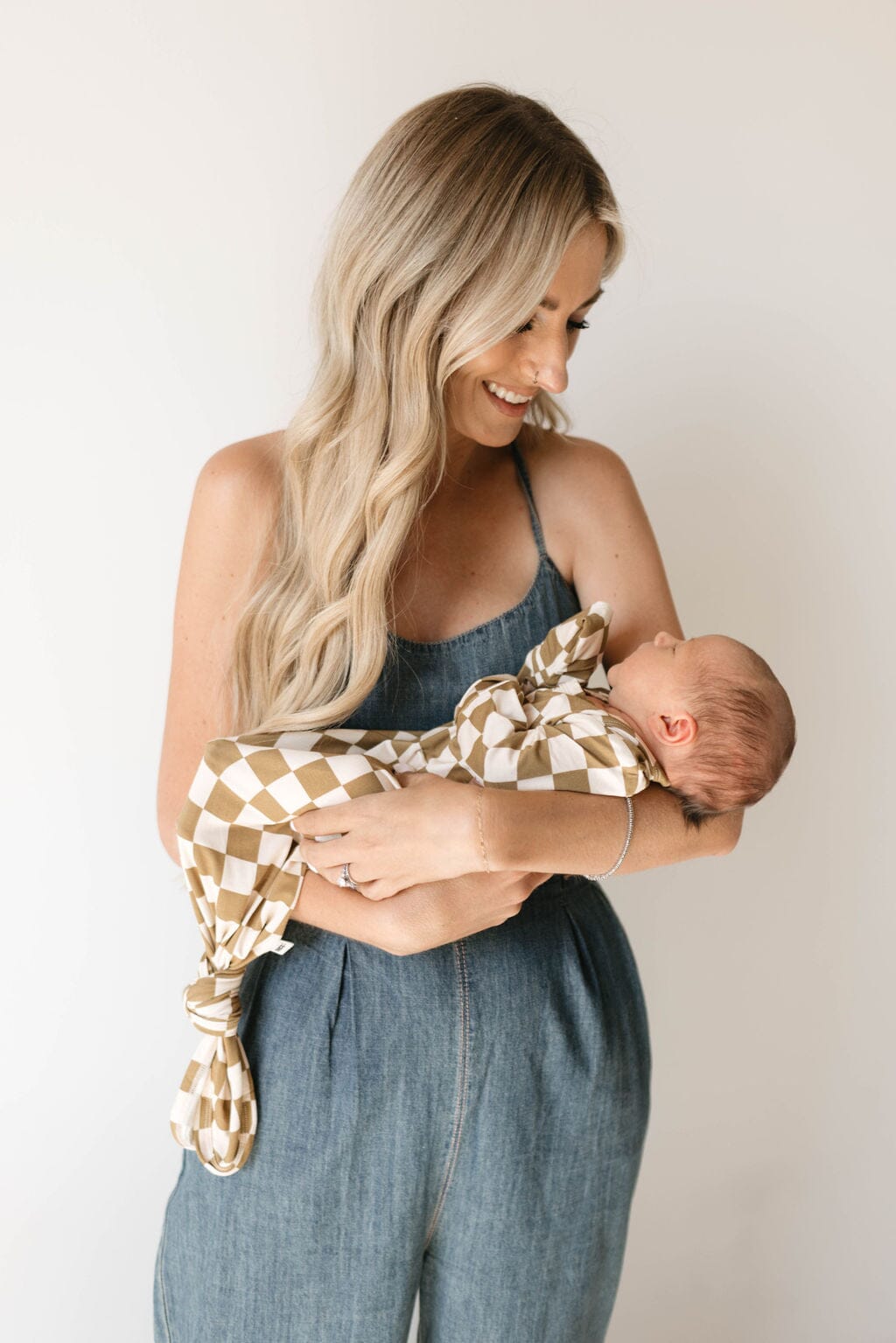 Bamboo Knotted Gown | Olive Checkerboard forever french baby