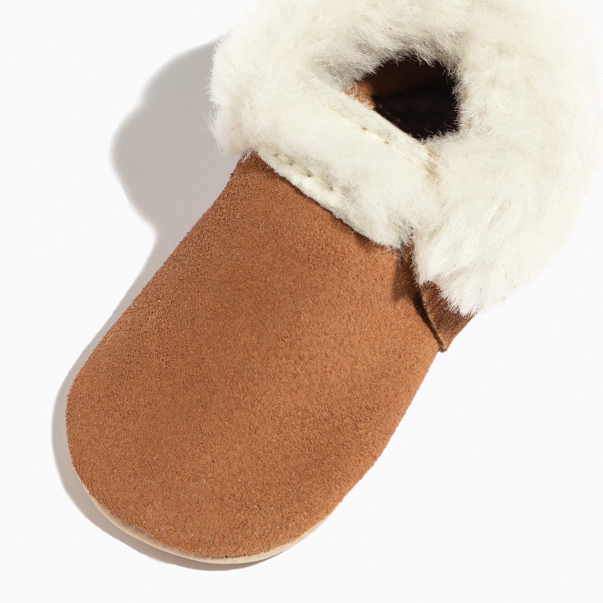 Amber Suede Shearling Baby Shoe Shearling Mocc Soft Sole