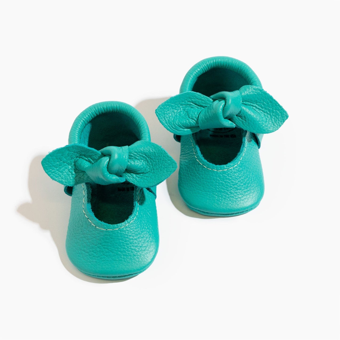 Aqua Knotted Bow Baby Shoe Knotted Bow Mocc Soft Sole