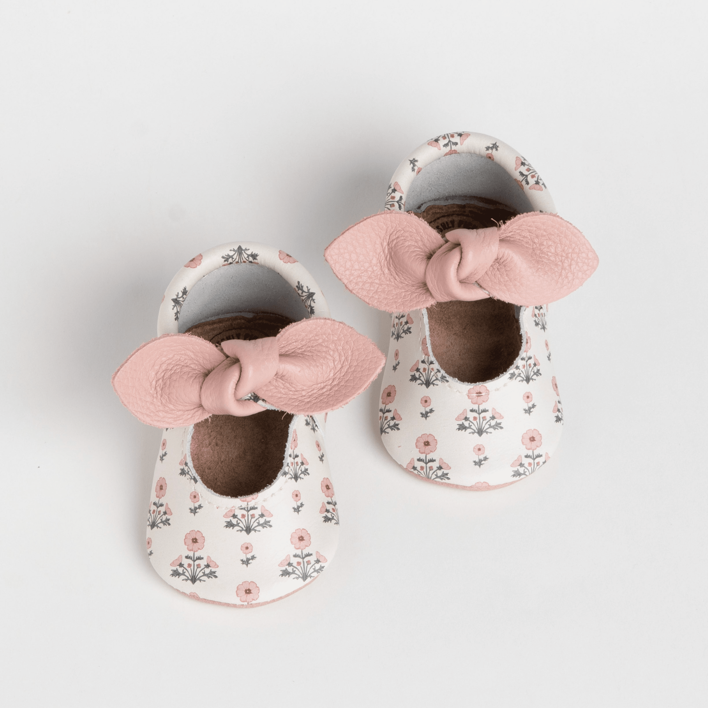 Blush Blossom Knotted Bow Baby Shoe Knotted Bow Mocc Soft Sole