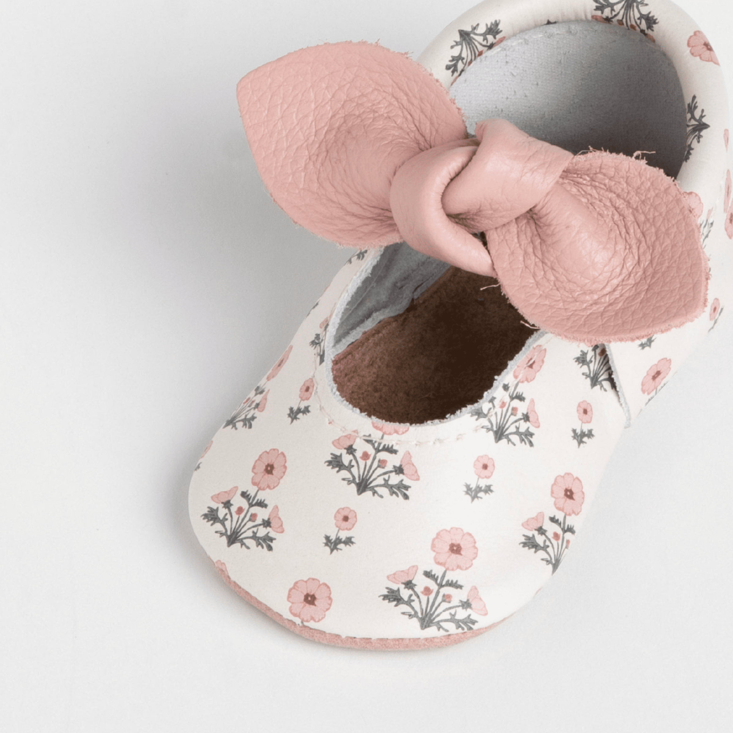 Blush Blossom Knotted Bow Baby Shoe Knotted Bow Mocc Soft Sole