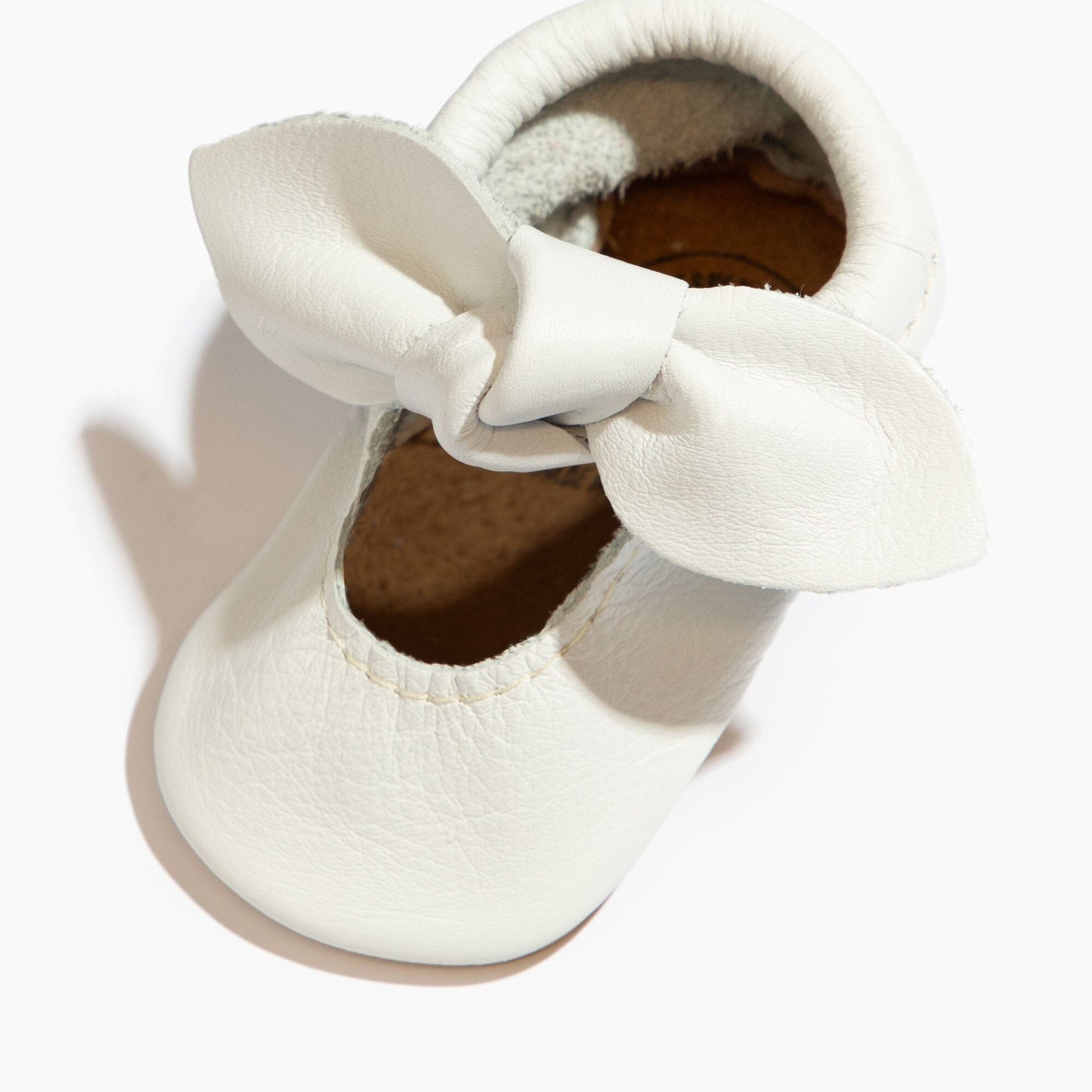 Toasted Bright White Knotted Bow Mocc Knotted Bow Mocc Soft Sole