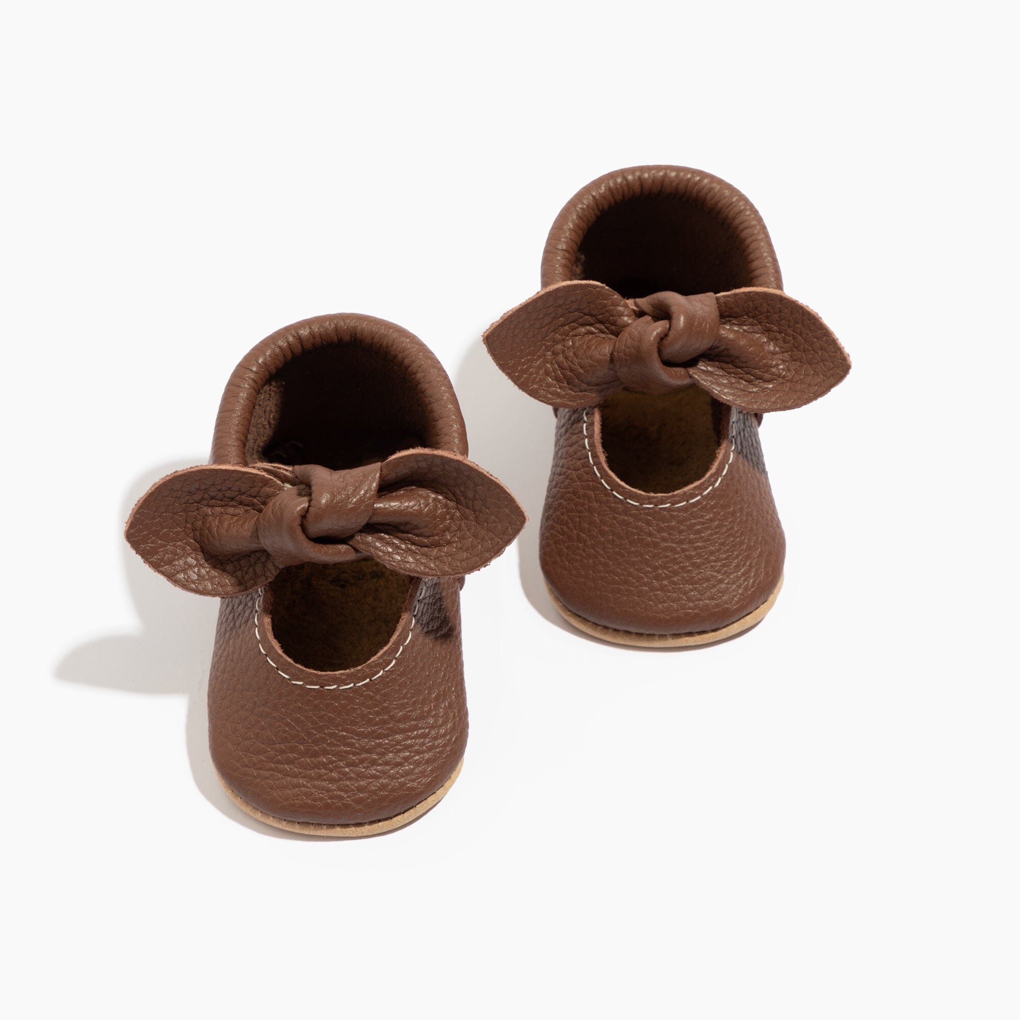 Chestnut Knotted Bow Baby Shoe Knotted Bow Mocc Soft Sole