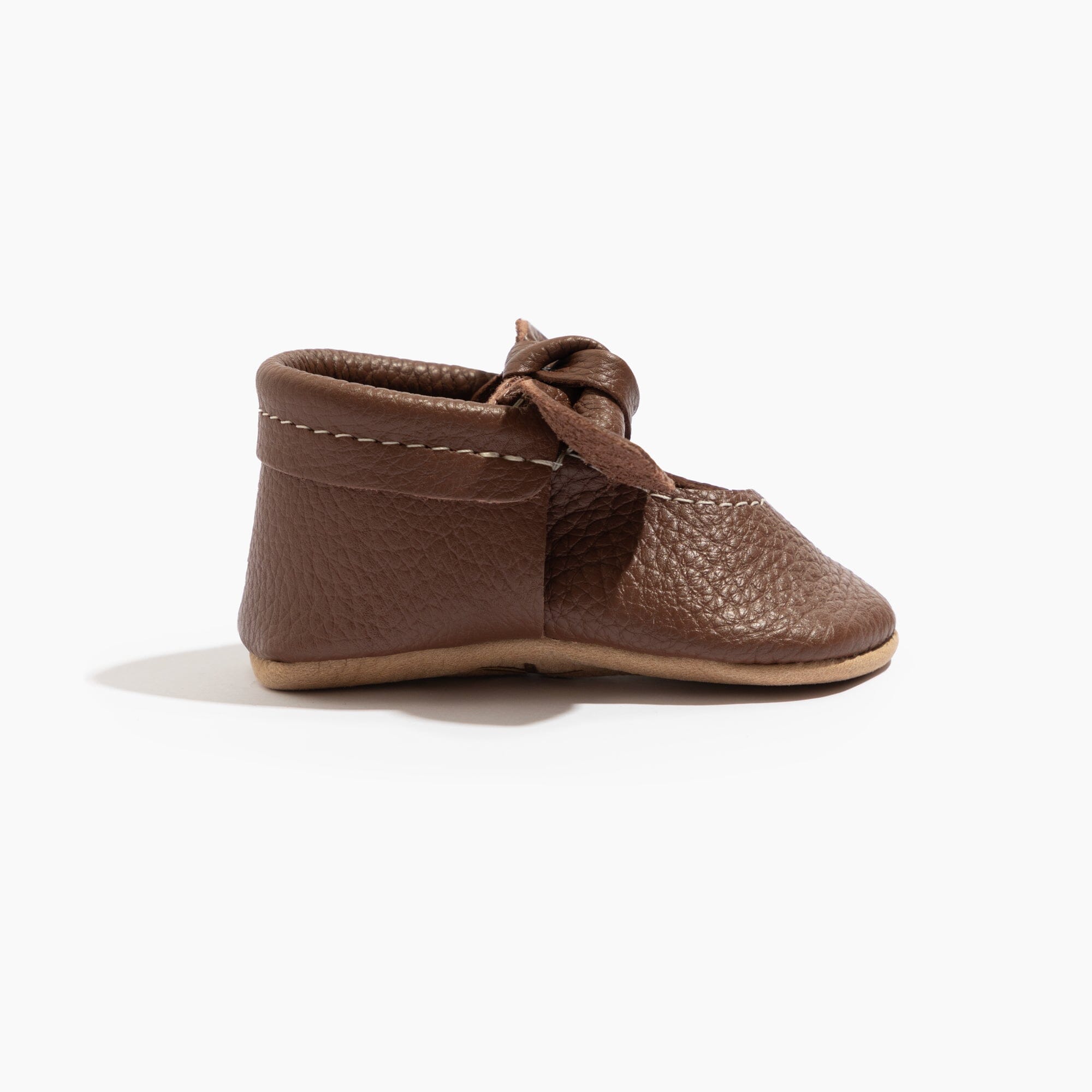 Chestnut Knotted Bow Baby Shoe Knotted Bow Mocc Soft Sole