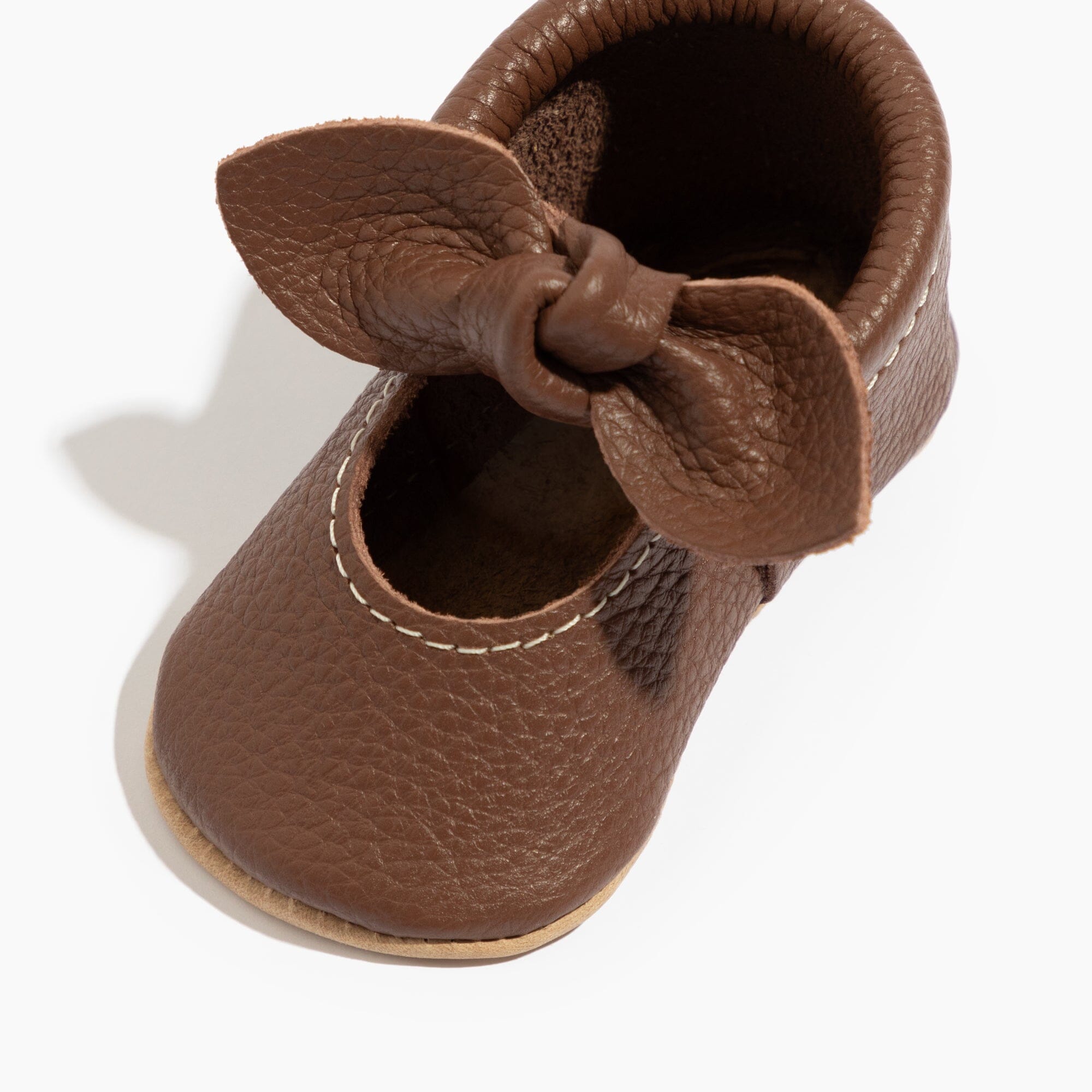 Chestnut Knotted Bow Baby Shoe Knotted Bow Mocc Soft Sole
