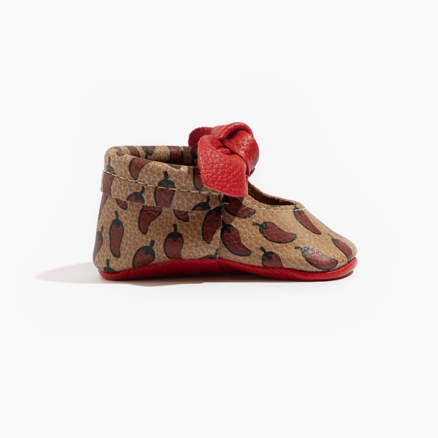 Chili Pepper Knotted Bow Mocc Moccasin Soft Sole