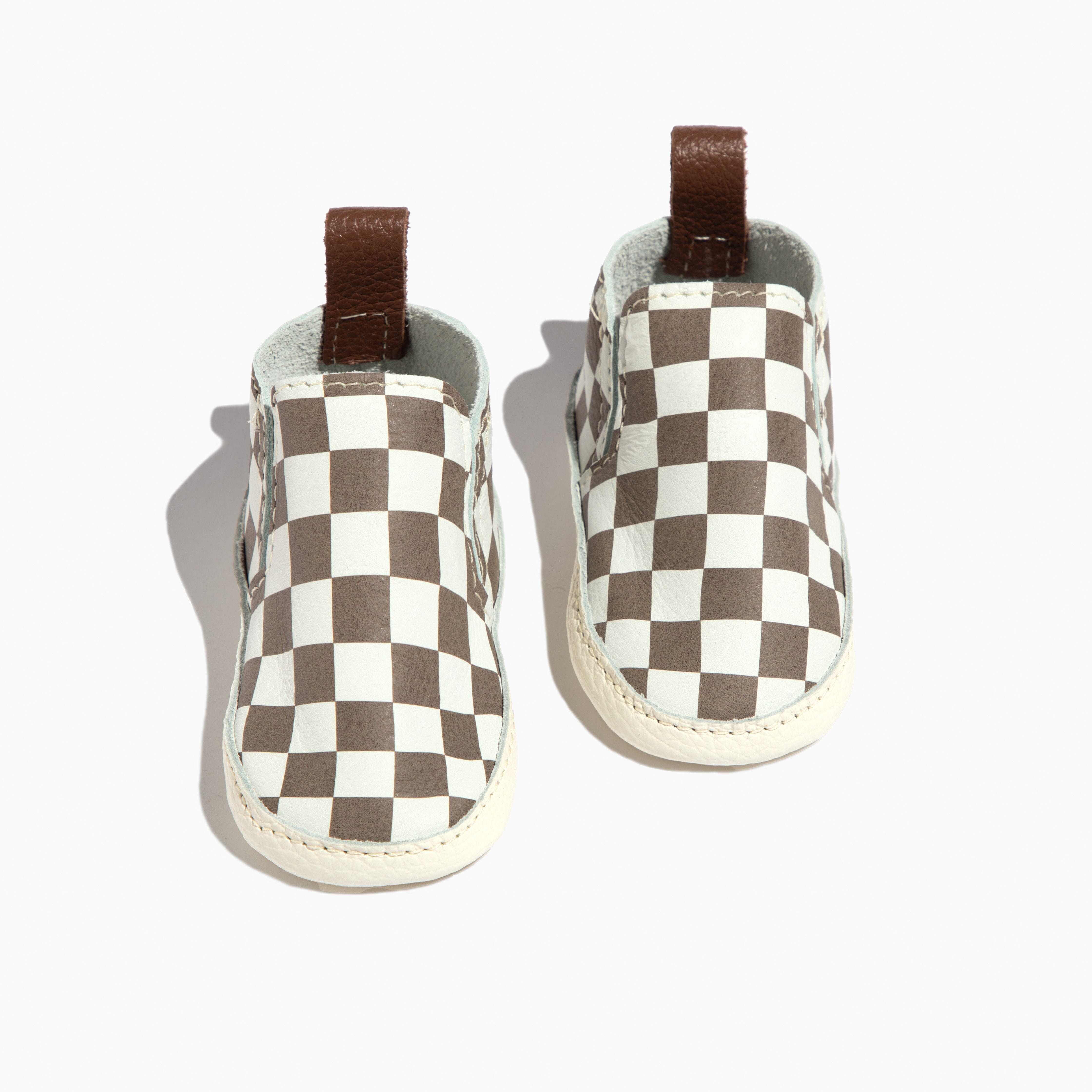 Chocolate Check Slip On Baby Shoe Slip On Soft Sole