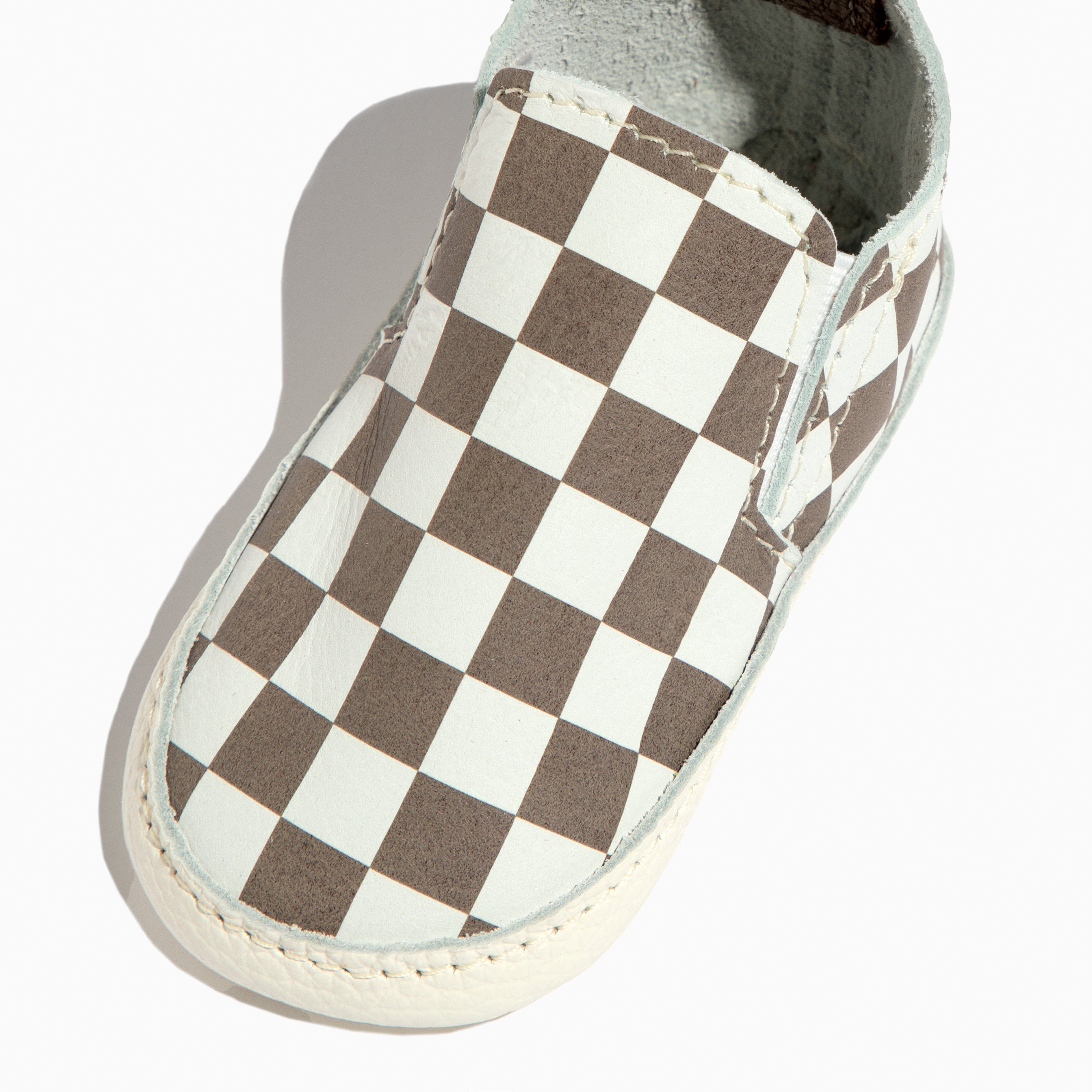 Chocolate Check Slip On Baby Shoe Slip On Soft Sole