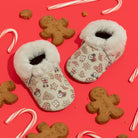 (Coming Soon) Disney Mickey and Minnie Gingerbread Shearling Baby Shoe Shearling Mocc Soft Sole