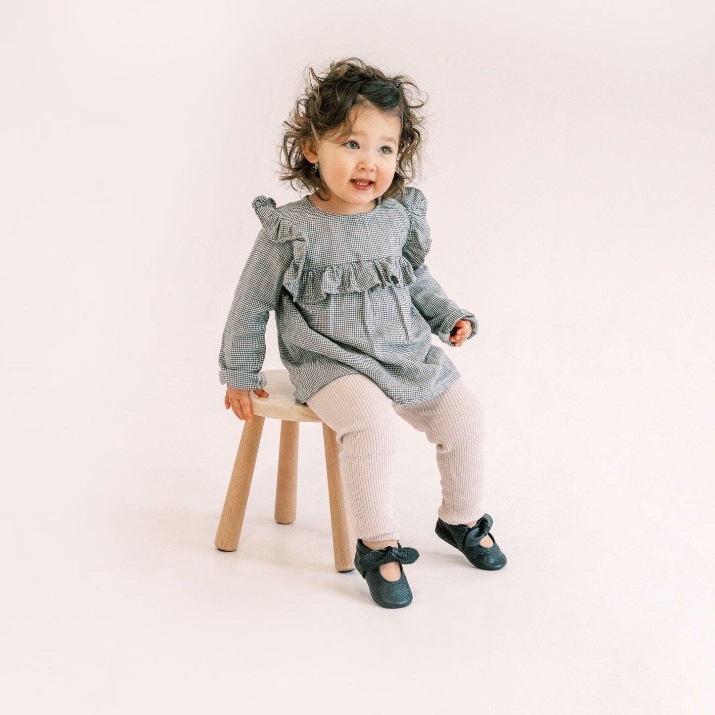 Ebony Knotted Bow Baby Shoe Knotted Bow Mocc Soft Sole
