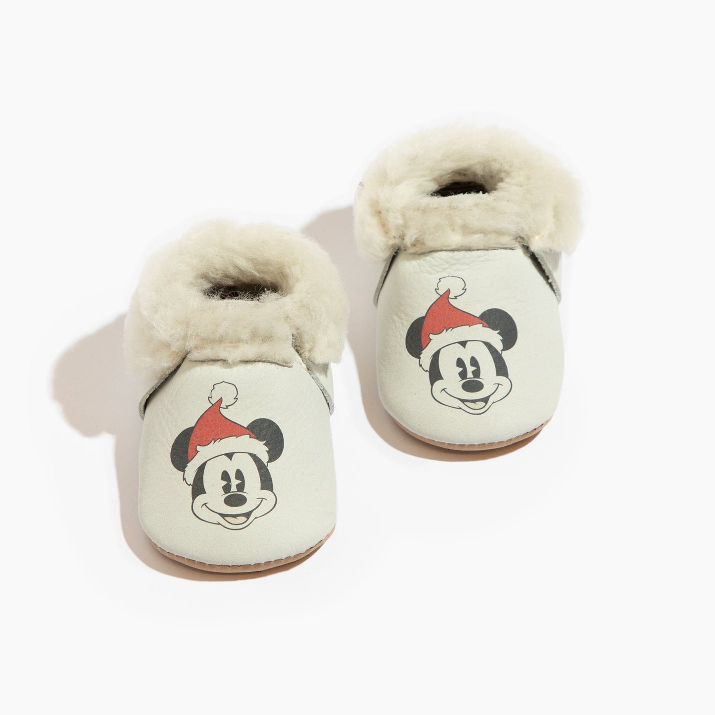 (Coming Soon) Disney Holiday Cheer Mickey Shearling Baby Shoe Shearling Mocc Soft Sole