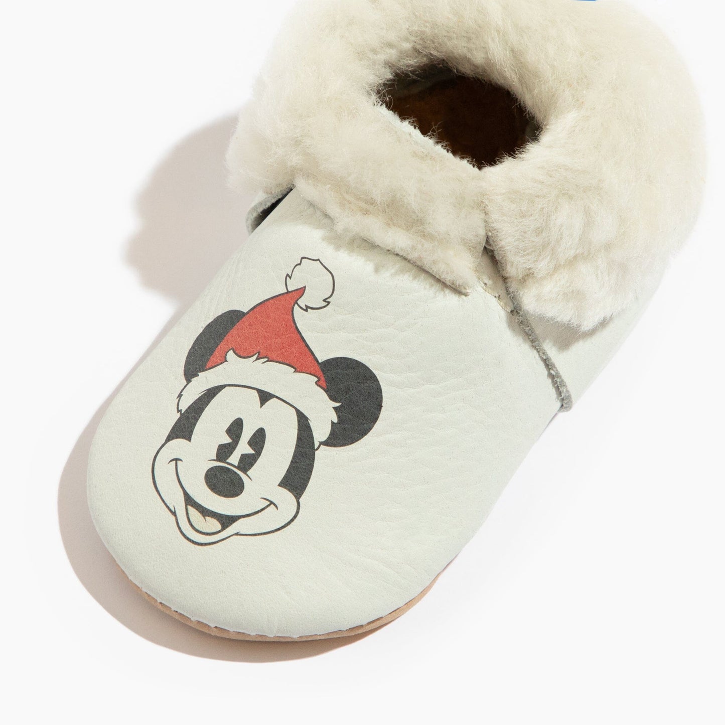 (Coming Soon) Disney Holiday Cheer Mickey Shearling Baby Shoe Shearling Mocc Soft Sole