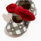 (Coming Soon) Disney Mickey Plaid Knotted Bow Baby Shoe Knotted Bow Mocc Soft Sole