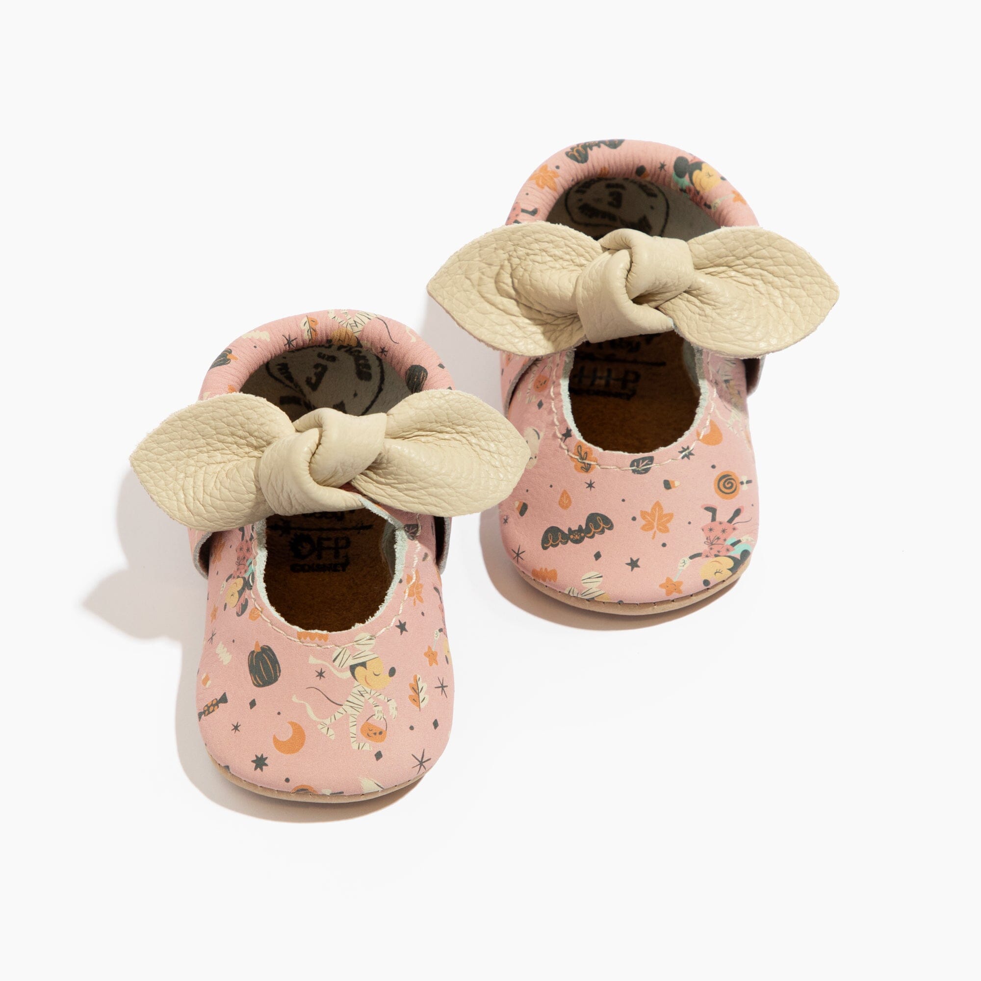 (Coming Soon) Disney Mickey and Minnie Halloween Knotted Bow Baby Shoe Knotted Bow Mocc Soft Sole