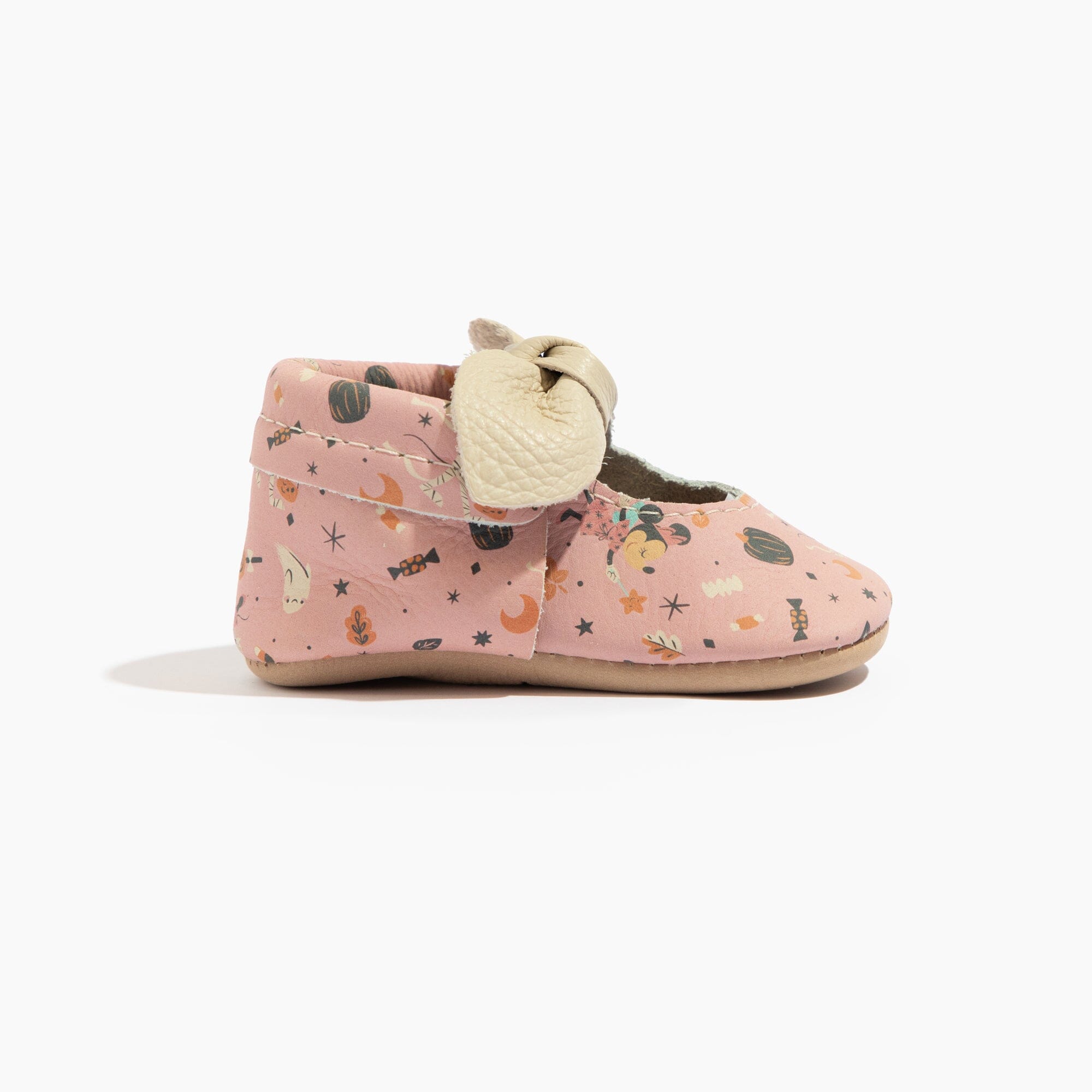 (Coming Soon) Disney Mickey and Minnie Halloween Knotted Bow Baby Shoe Knotted Bow Mocc Soft Sole