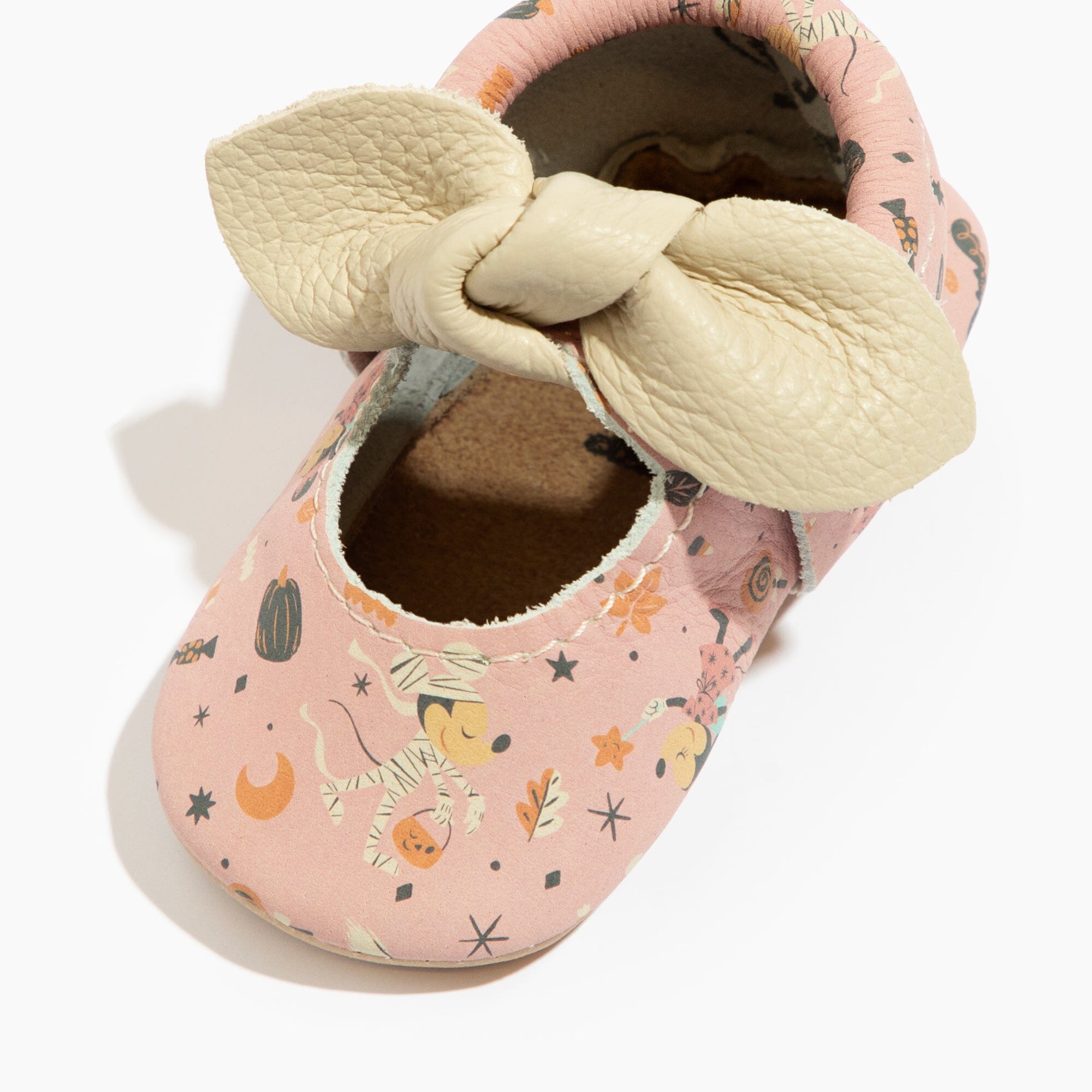 (Coming Soon) Disney Mickey and Minnie Halloween Knotted Bow Baby Shoe Knotted Bow Mocc Soft Sole