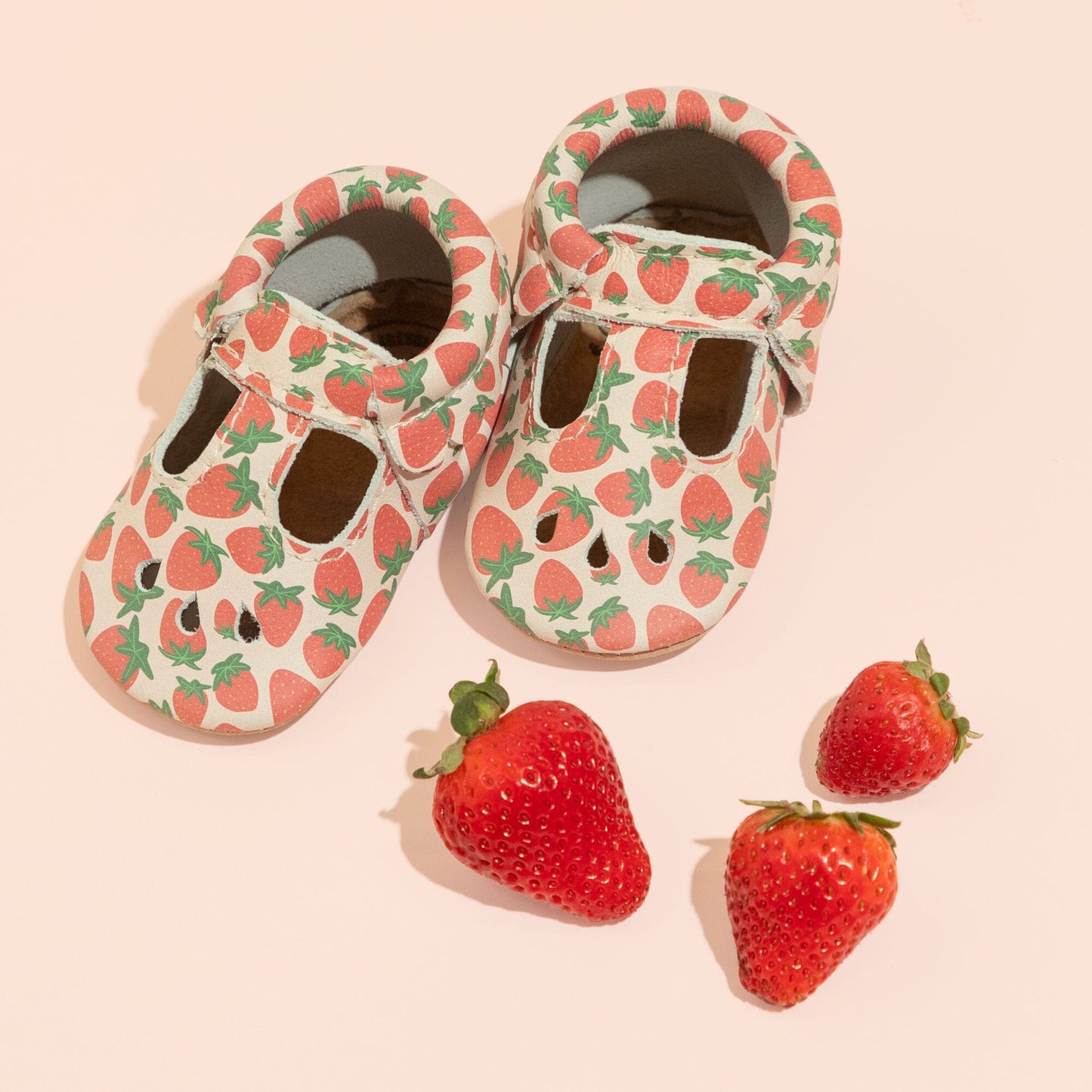Strawberries 'n' Cream Mary Jane Baby Shoe Mary Jane Soft Sole 