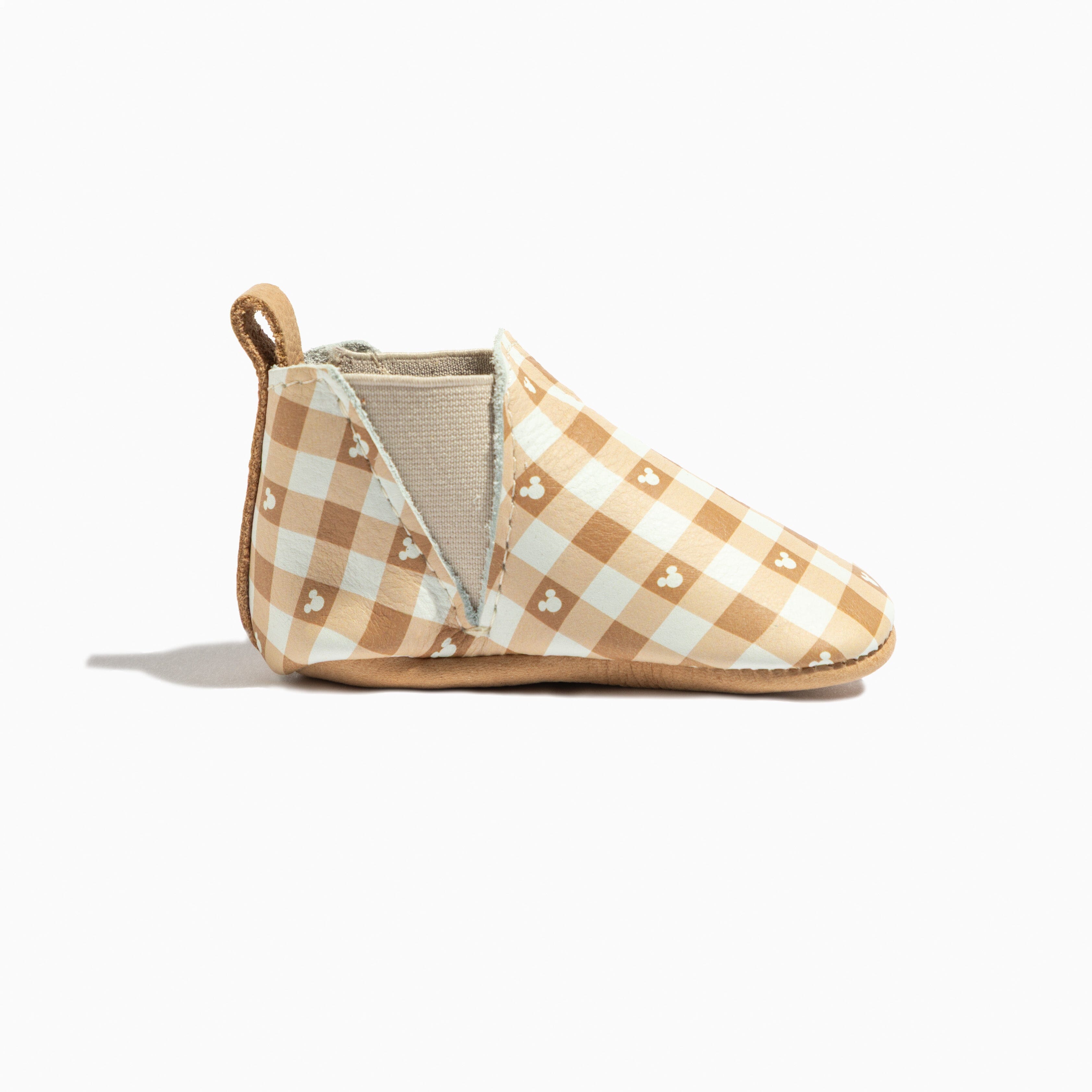 Disney Gingham Mickey Mouse Chelsea Boot Baby Shoe Chelsea Boot Soft Sole