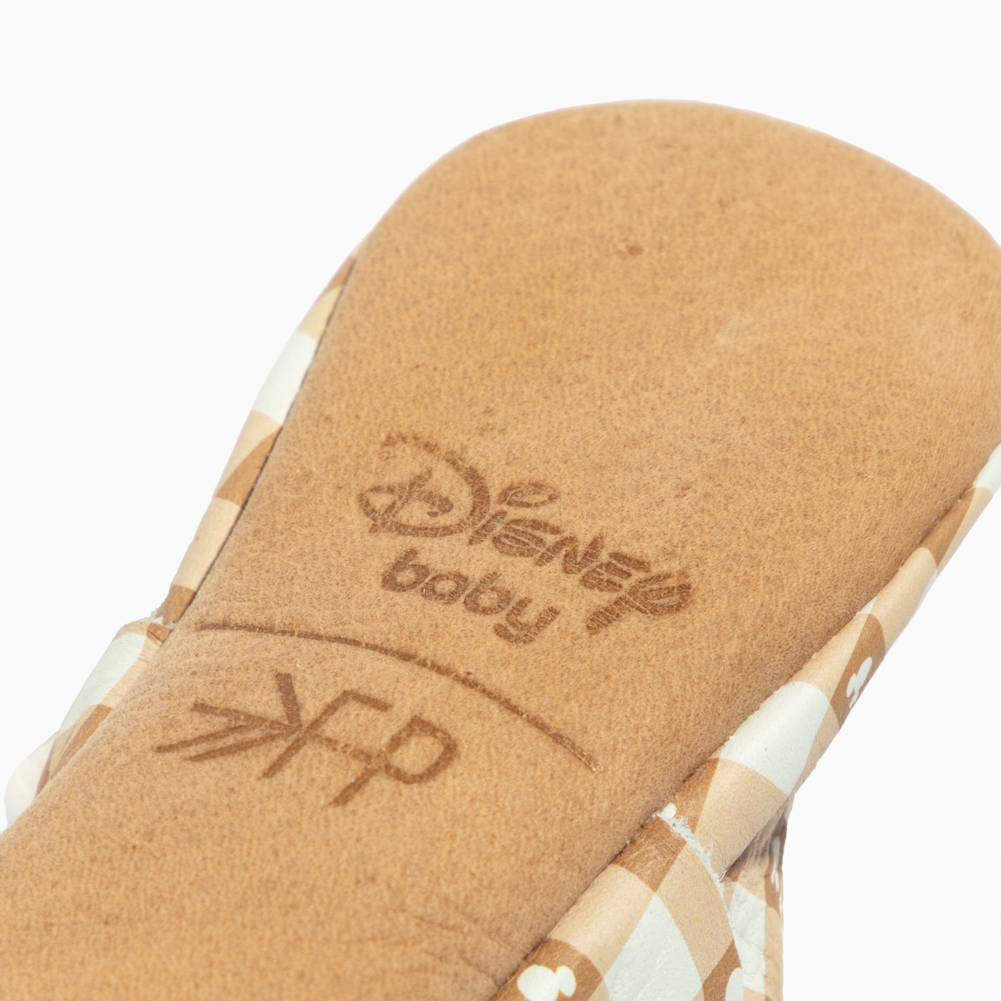 Disney Gingham Mickey Mouse Knotted Bow Baby Shoe Knotted Bow Mocc Soft Sole