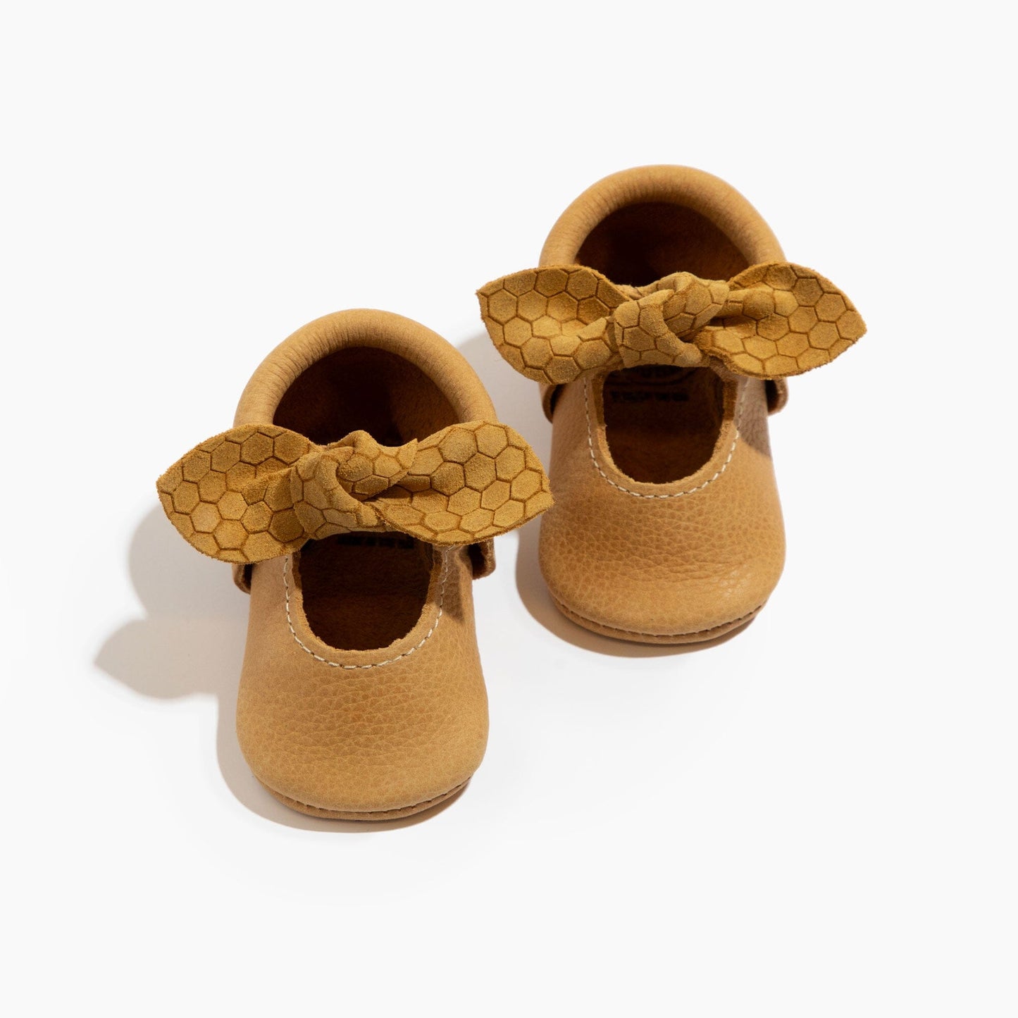 Honeycomb Knotted Bow Baby Shoe Knotted Bow Mocc Soft Sole