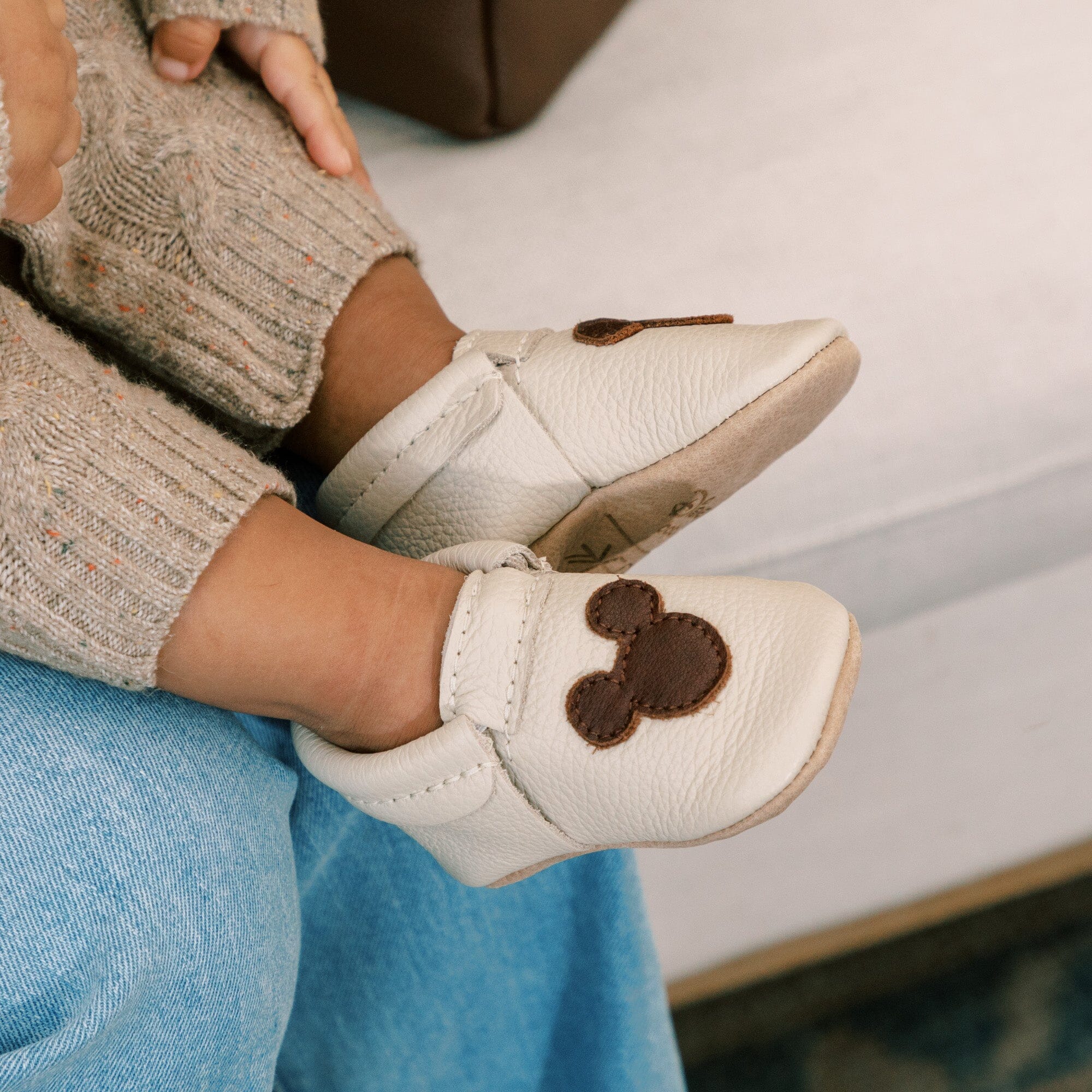 Disney Mocha Mickey Mouse City Baby Shoe City Mocc Soft Sole