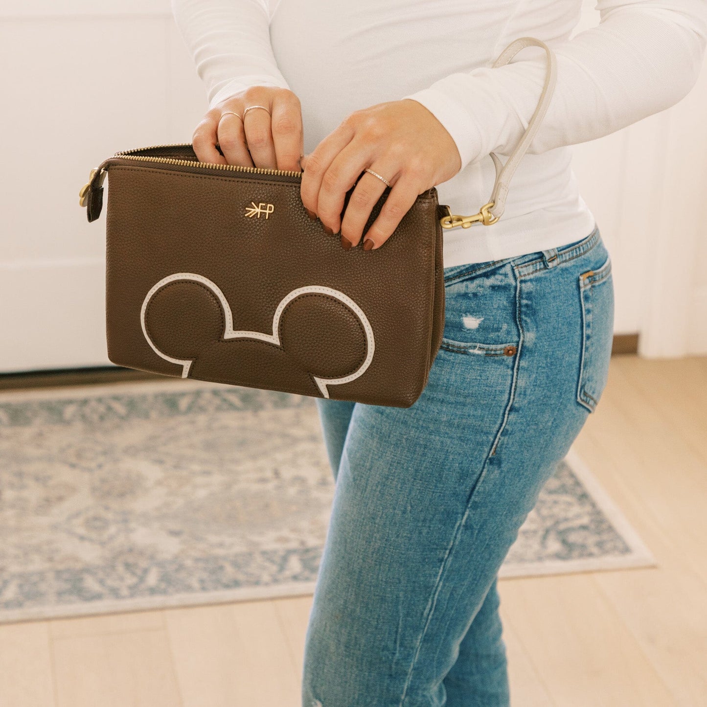 Disney Mocha Mickey Mouse Zip Pouch Classic Zip Pouch Bag Accessory