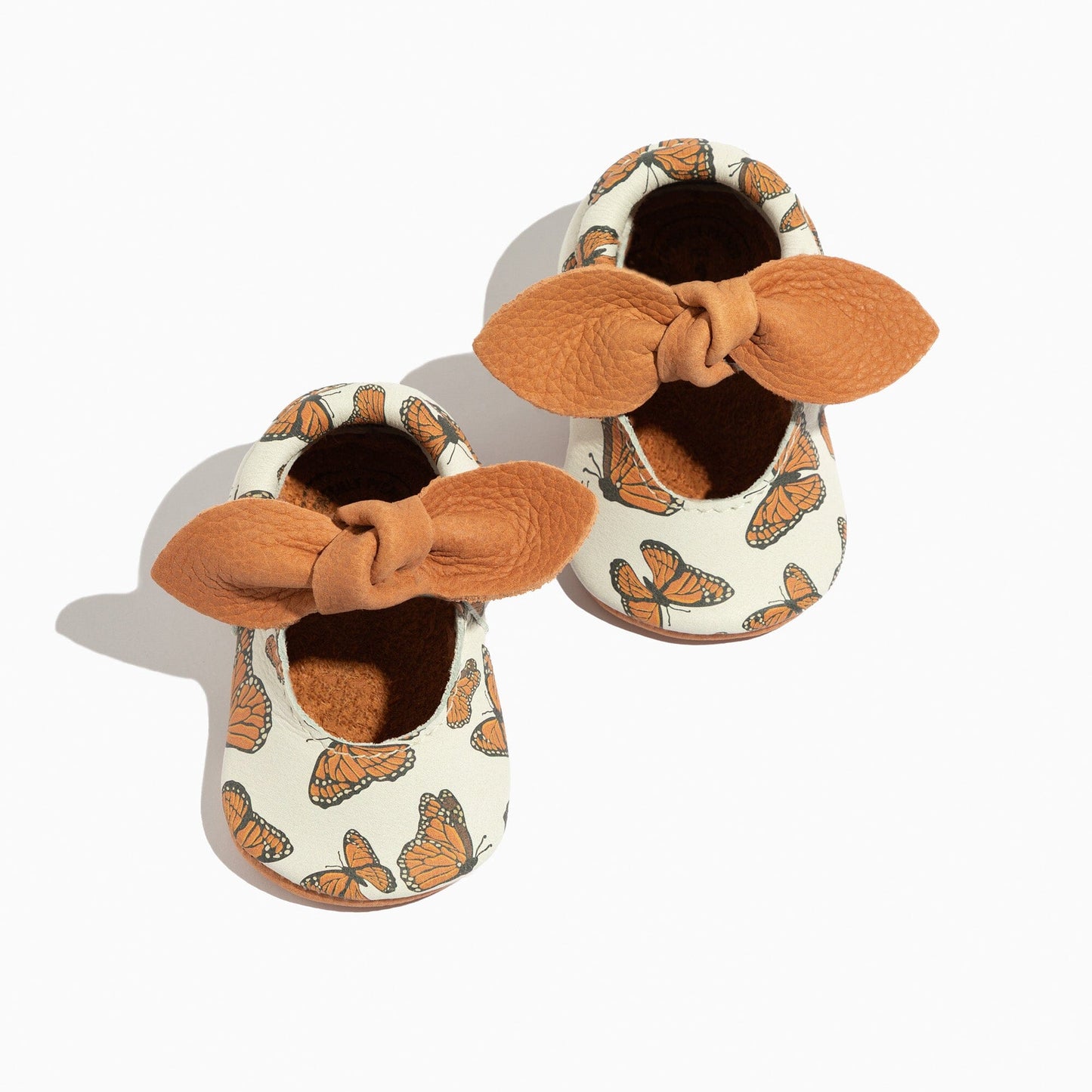 Monarch Butterfly Knotted Bow Baby Shoe Knotted Bow Mocc Soft Sole
