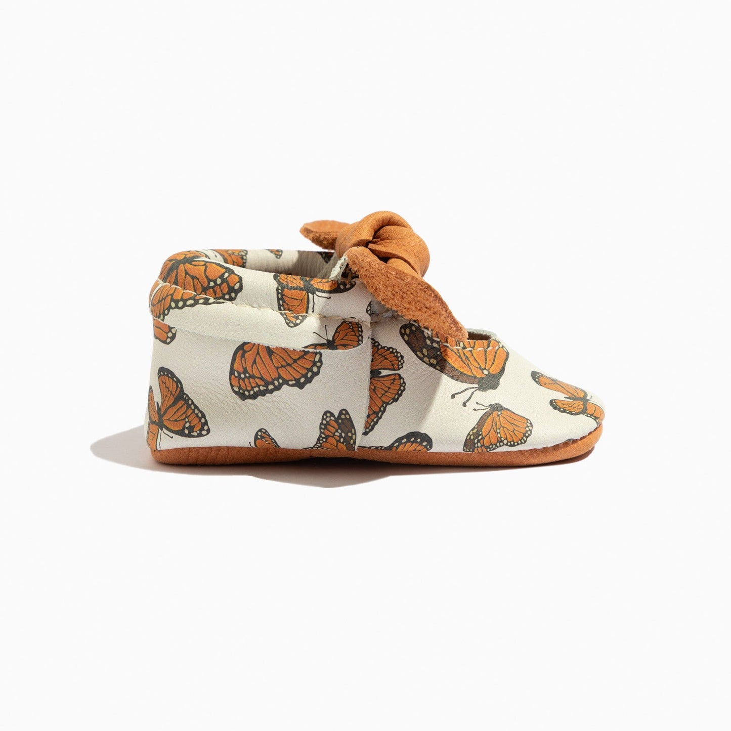 Monarch Butterfly Knotted Bow Baby Shoe Knotted Bow Mocc Soft Sole