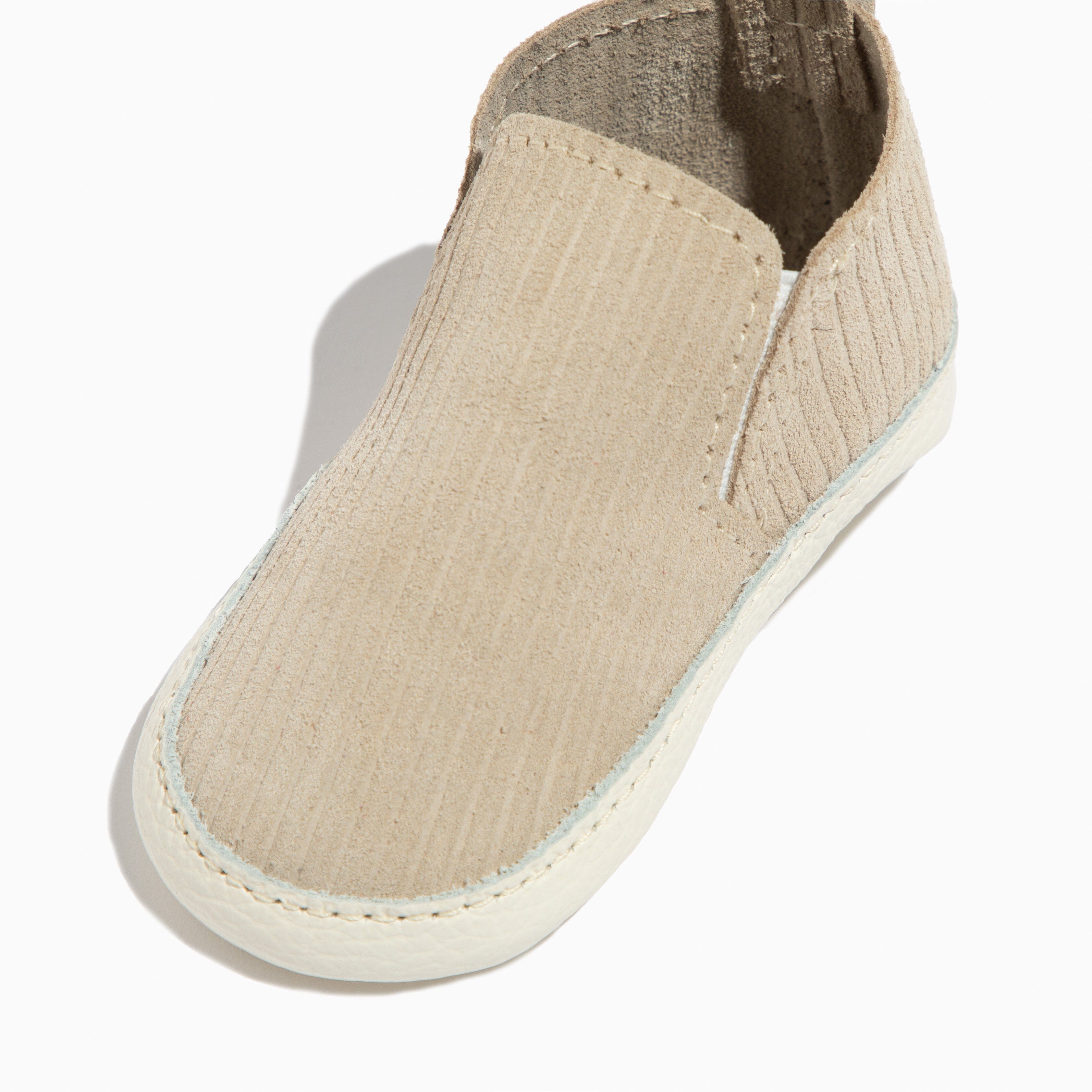 Oat Ribbed Slip On Baby Shoe Slip On Soft Sole
