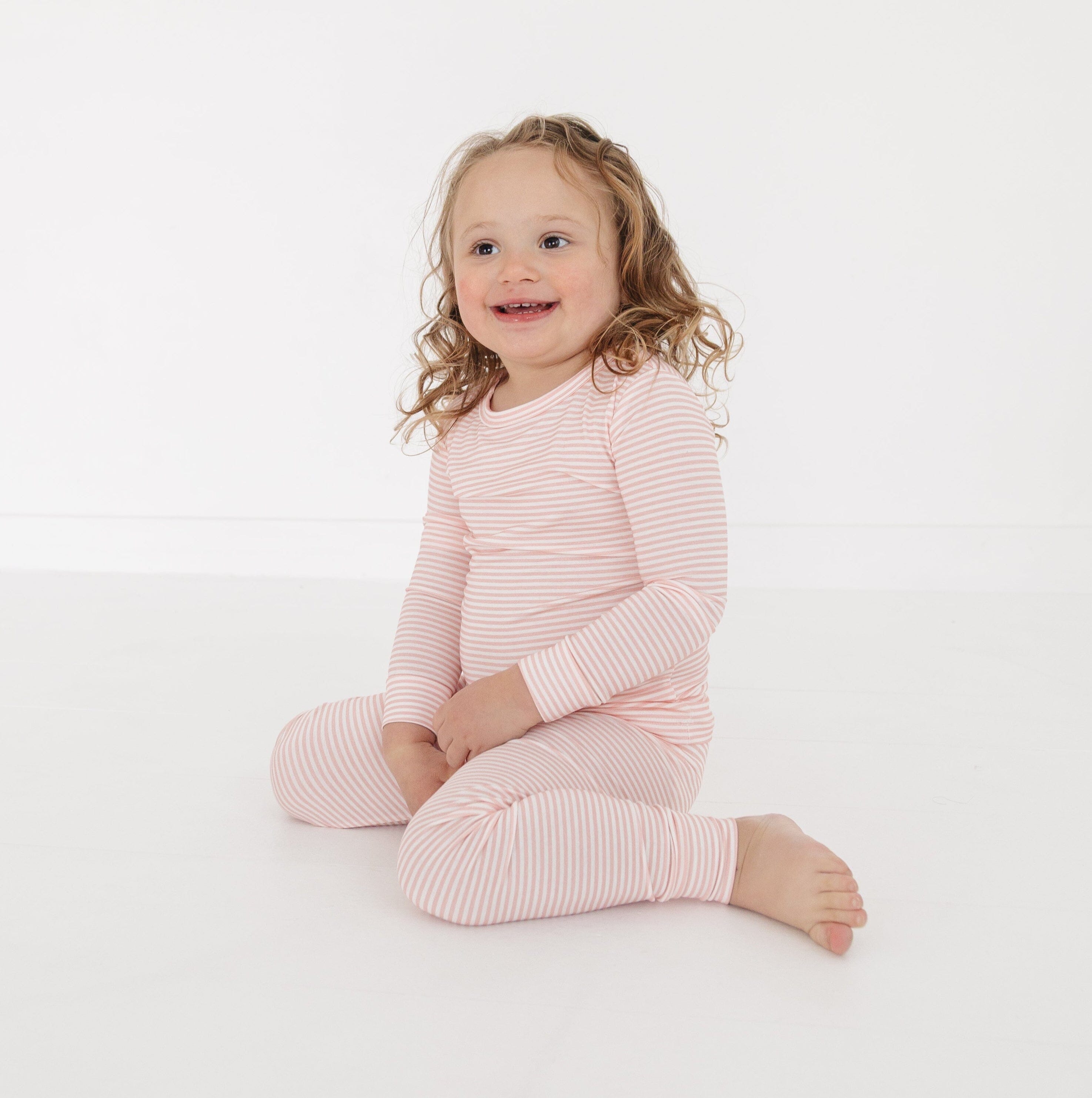 Peony Stripe Bamboo Toddler Pajama Set Motette