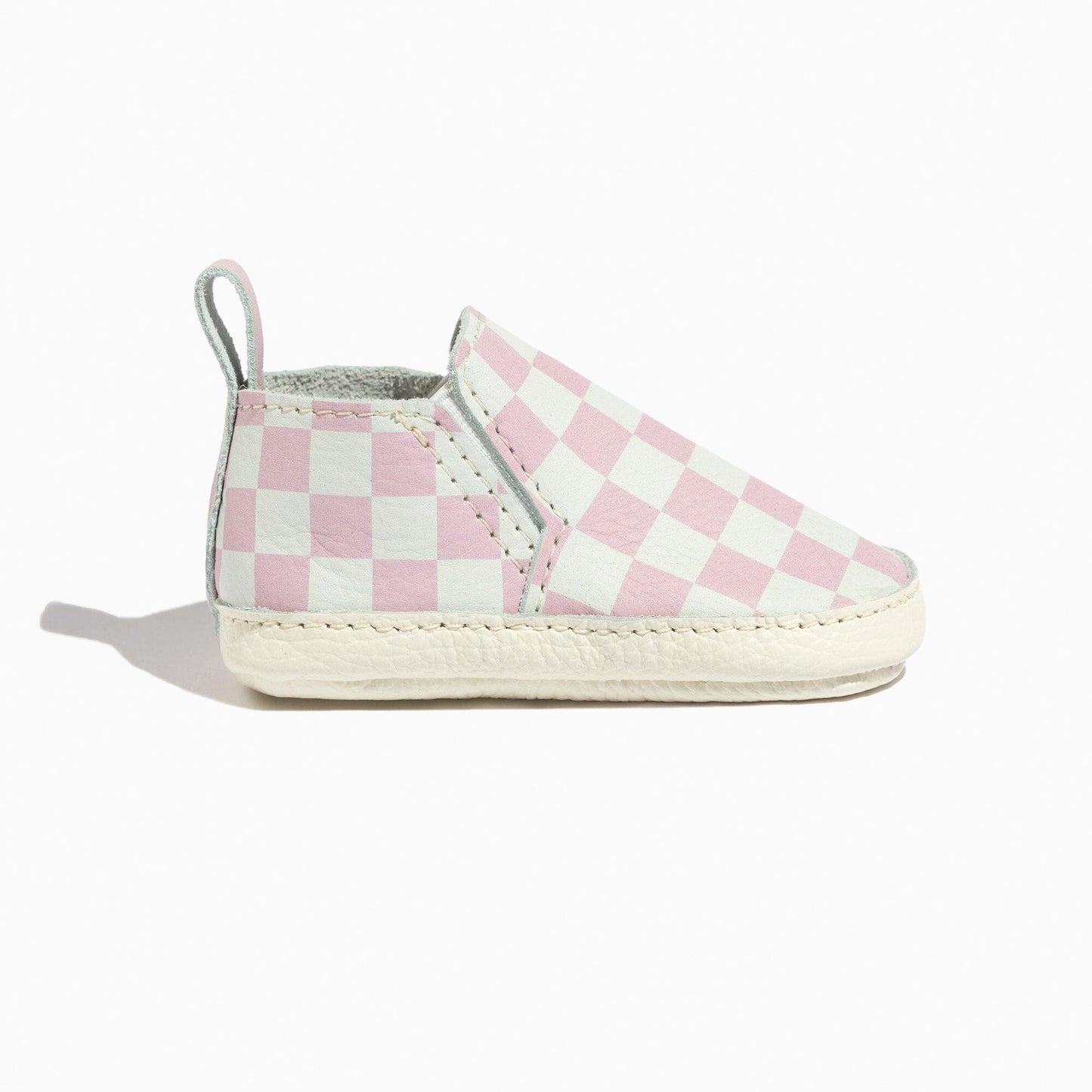 Petal Pink Check Slip On Baby Shoe Slip On Soft Sole