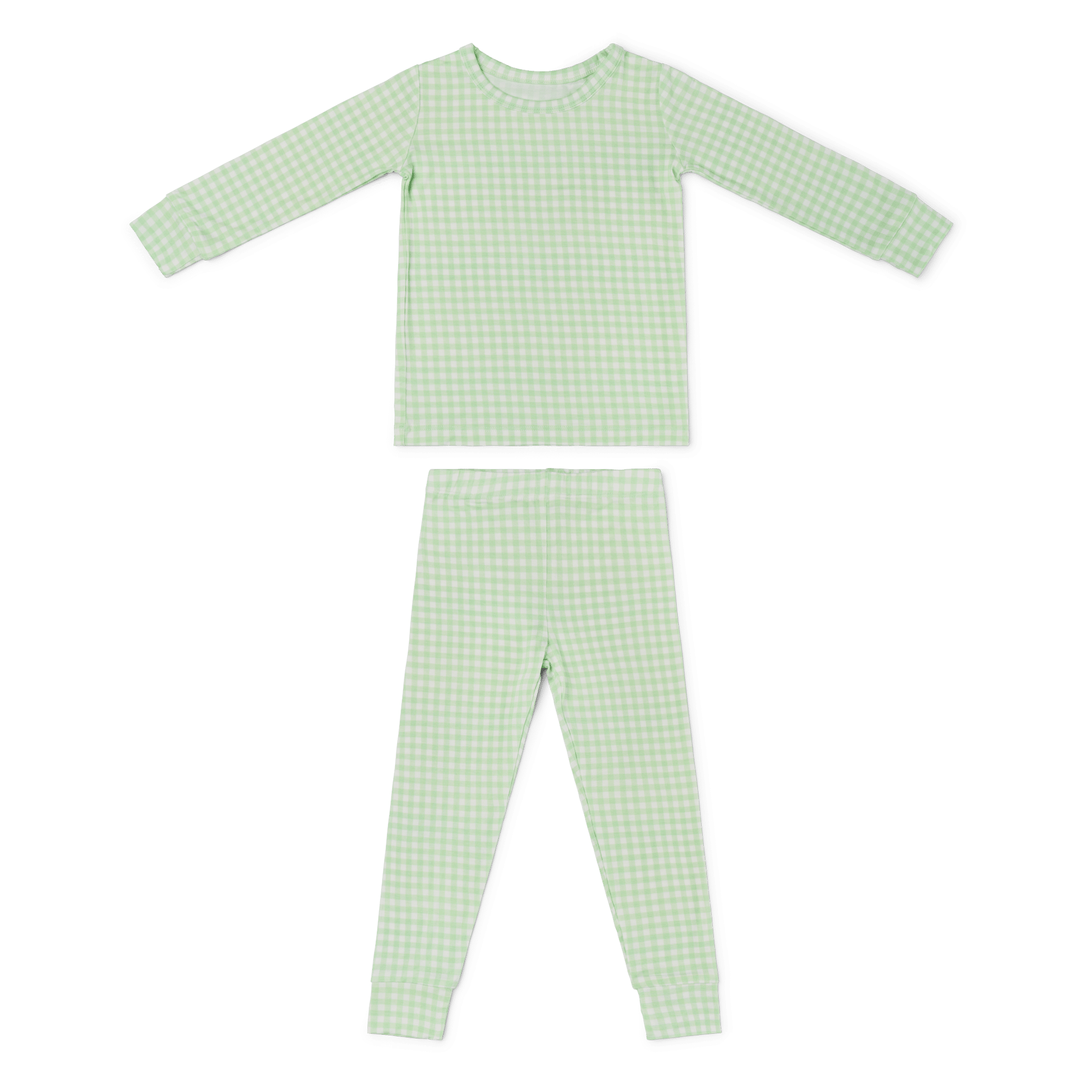 Pistachio Gingham Bamboo Toddler Pajama Set Motette