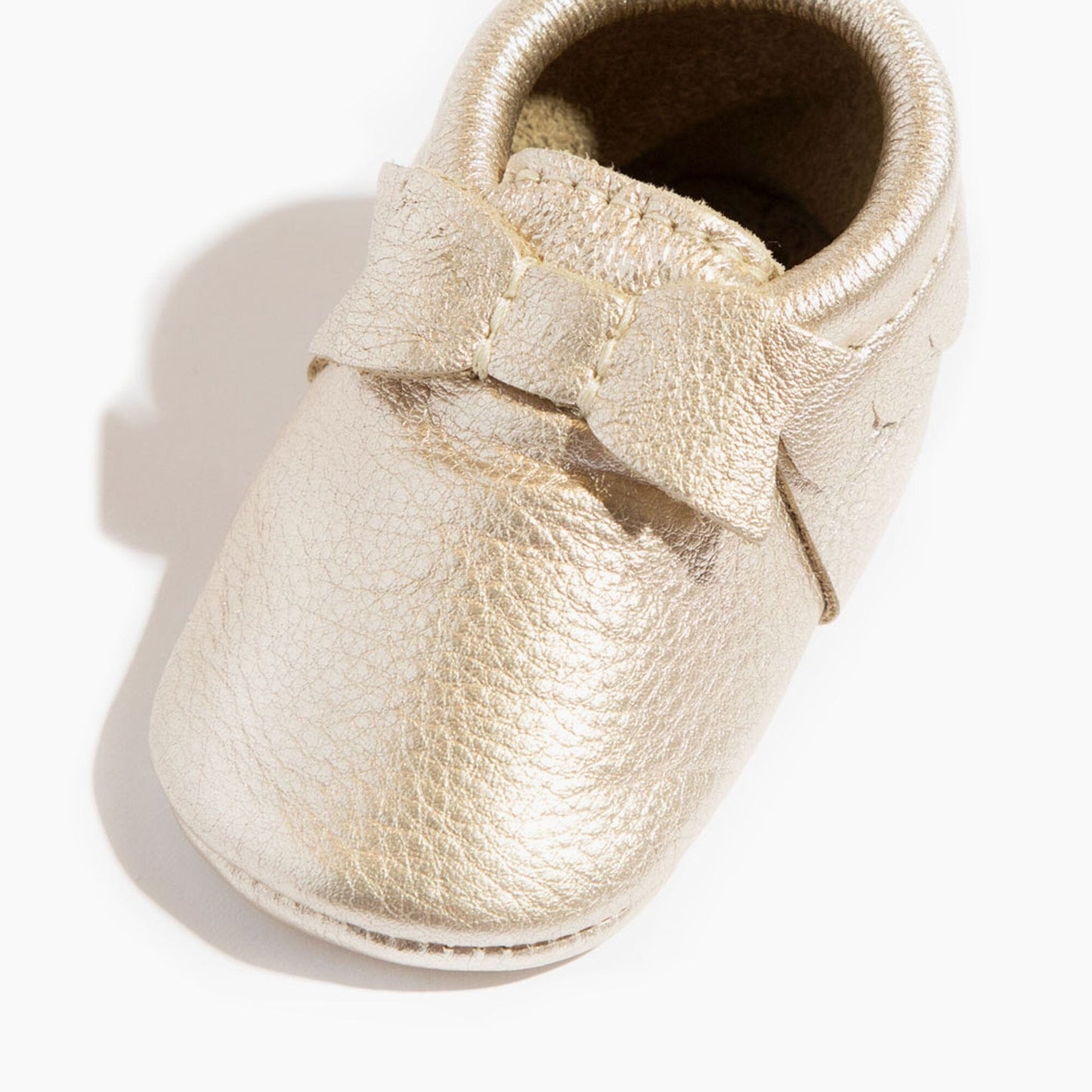 Platinum Bow Baby Shoe Bow Mocc Soft Sole