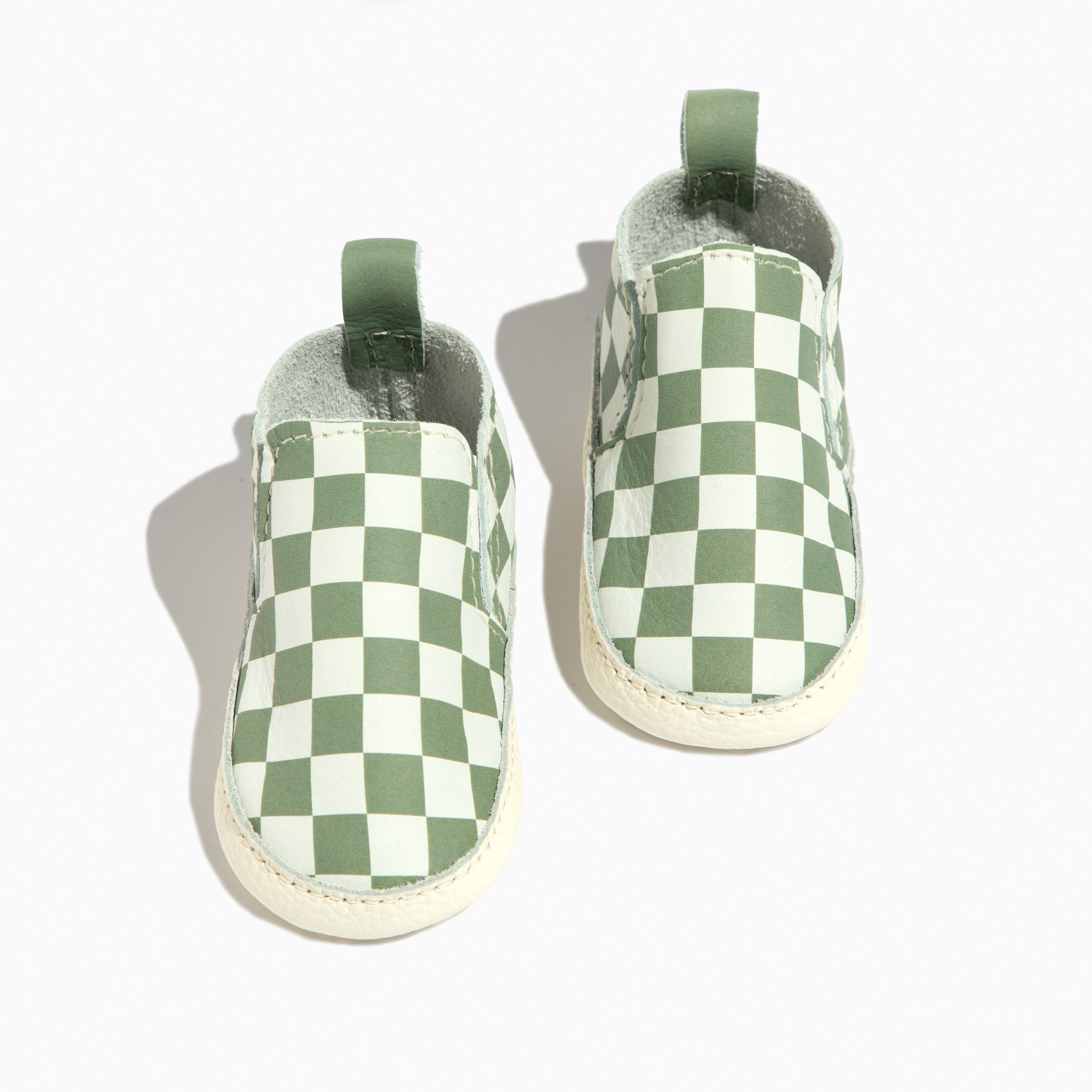 Sage Check Slip On Baby Shoe Slip On Soft Sole