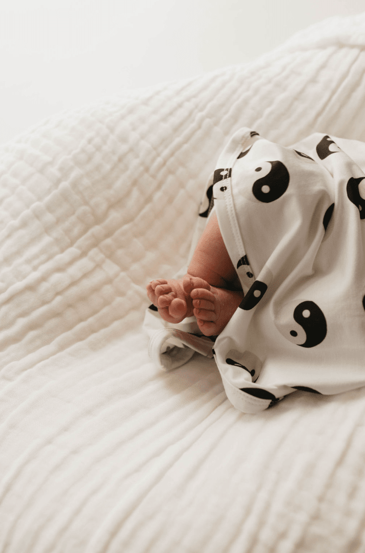 Bamboo Swaddle | Black & White Yin Yang blanket forever french baby