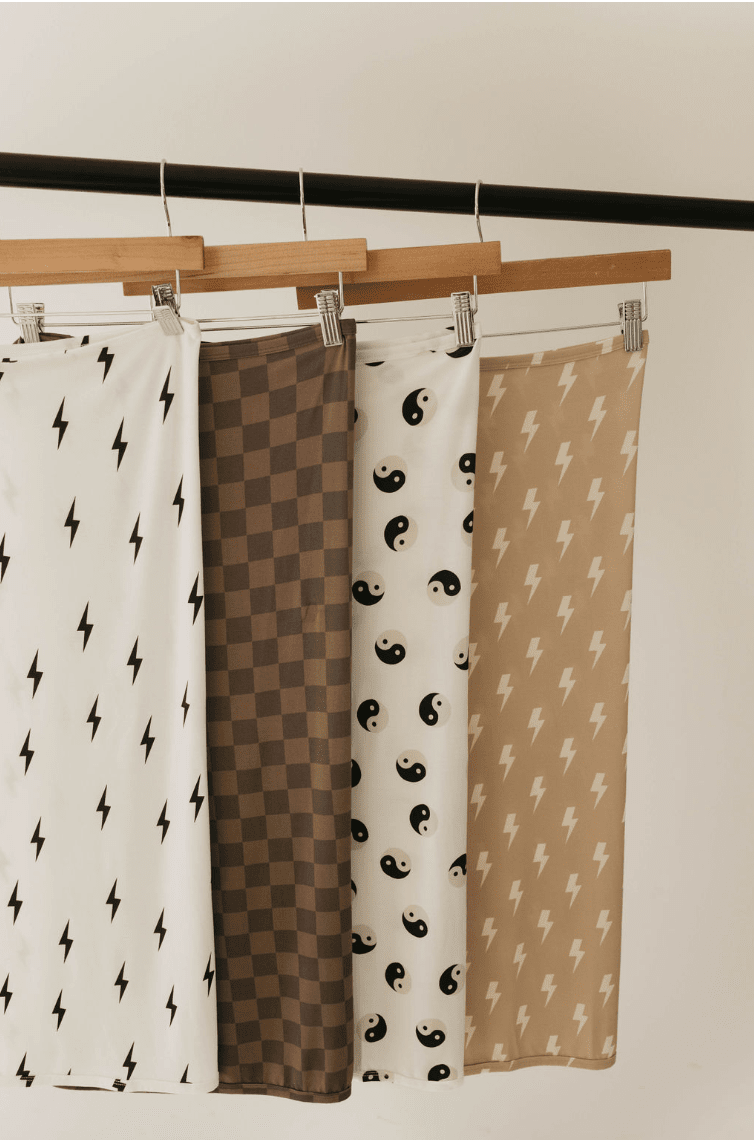 Bamboo Swaddle | Tan & Cream Lightning Bolt blanket forever french baby