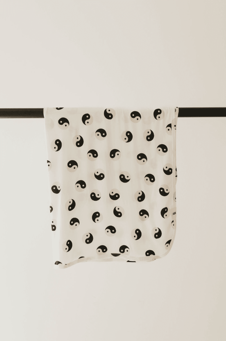 Bamboo Swaddle | Black & White Yin Yang blanket forever french baby