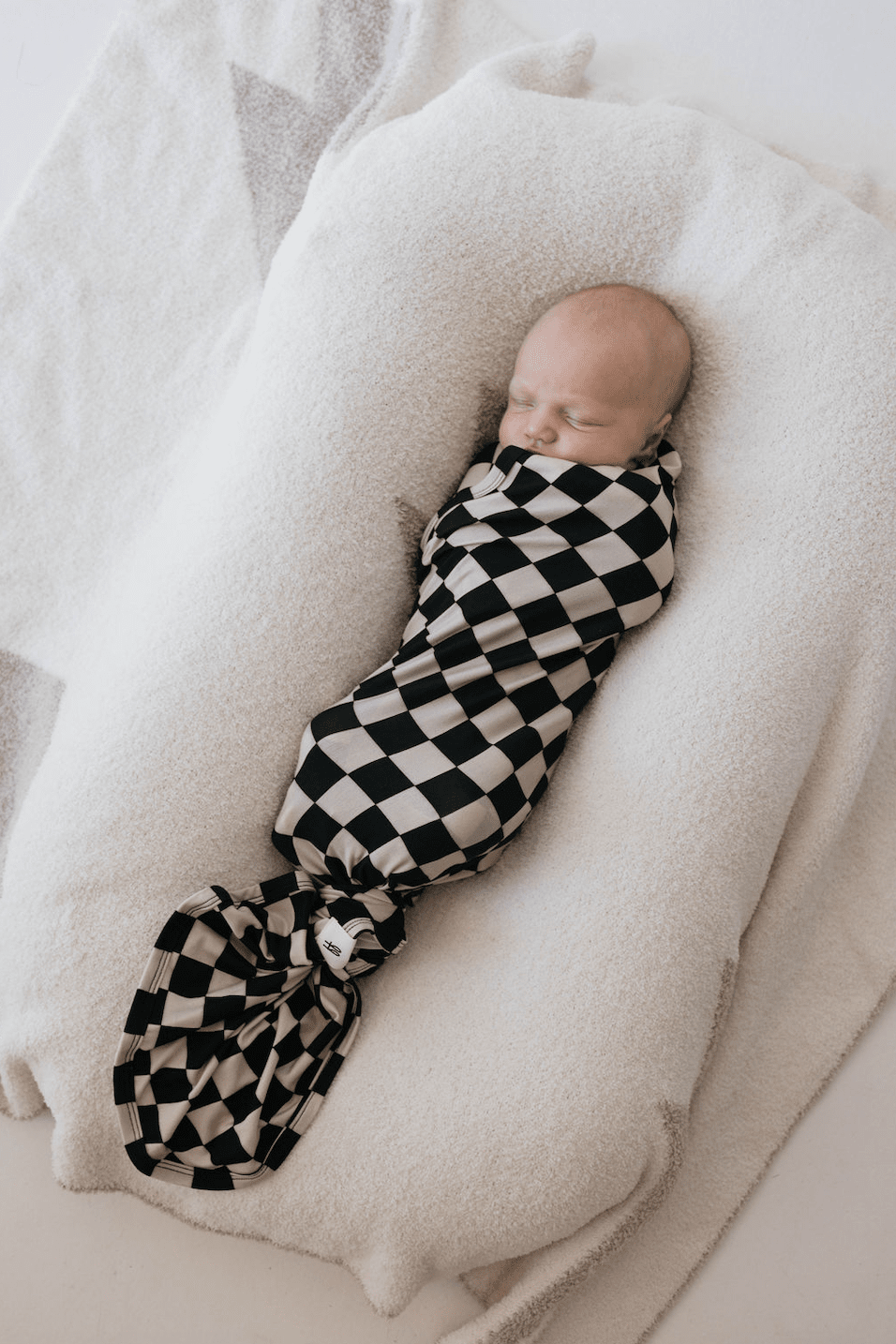 Bamboo Swaddle | Black Checkerboard forever french baby