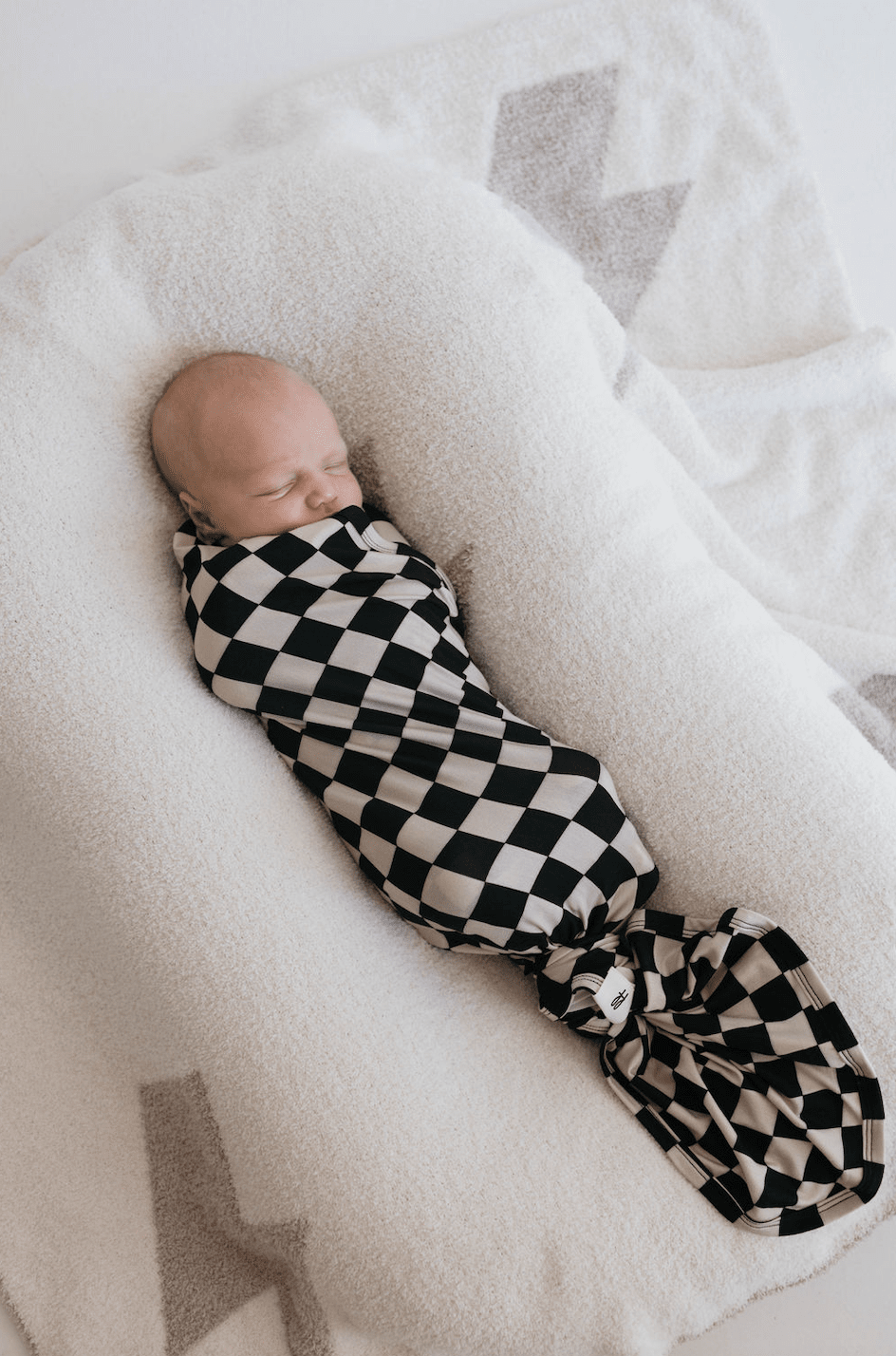 Bamboo Swaddle | Black Checkerboard forever french baby