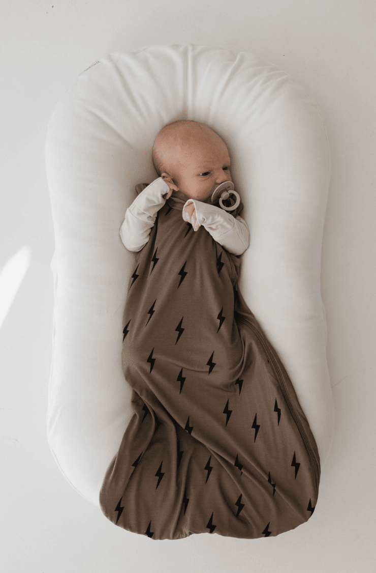 Bamboo Sleep Sack | Brown & Black Lightning Bolt forever french baby