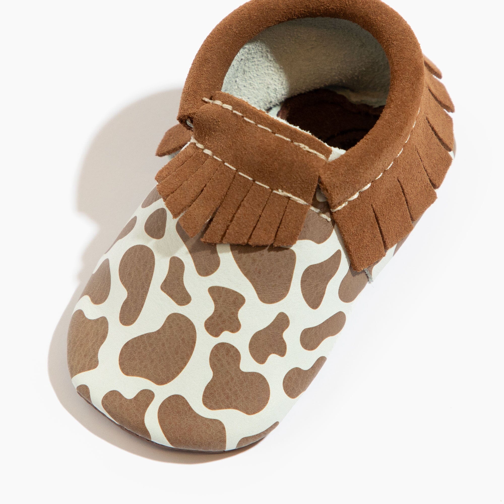 Suede Cow Print Moccasin Baby Shoe Moccasin Soft Sole