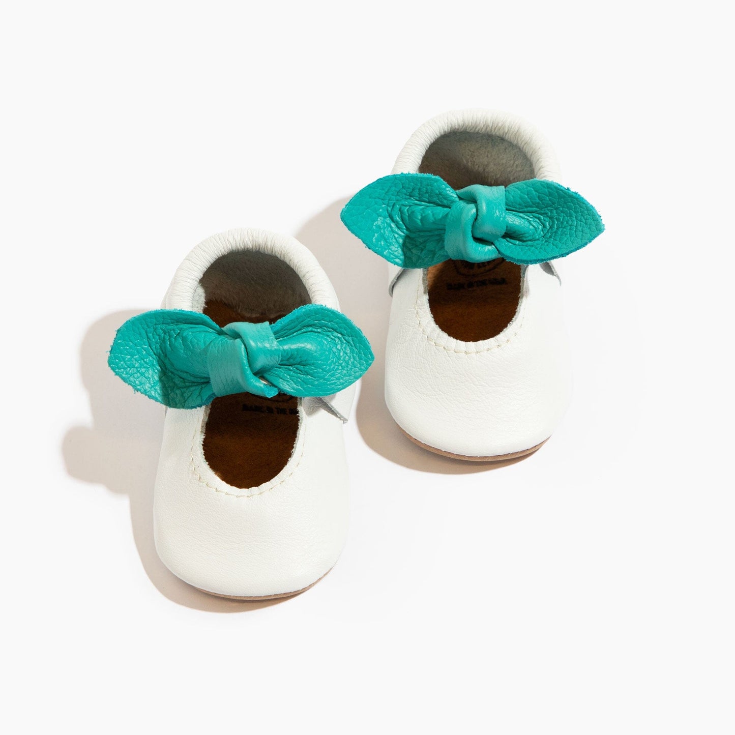 Taffy Aqua Knotted Bow Baby Shoe Knotted Bow Mocc Soft Sole