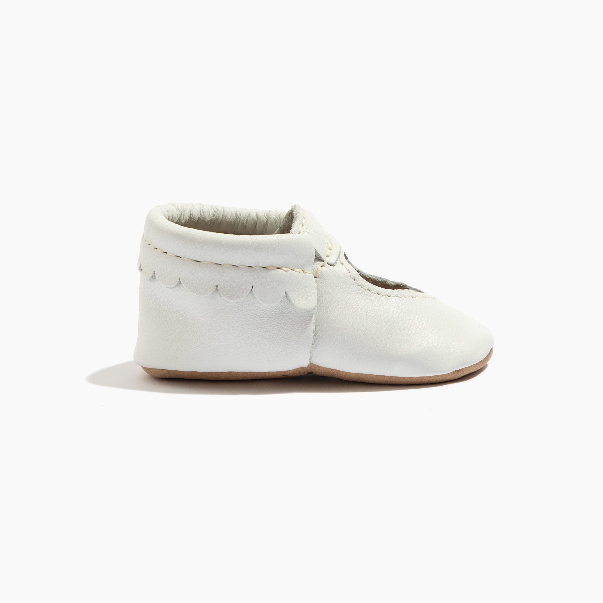 Toasted Bright White Sweetheart Ballet Flat Baby Shoe Sweetheart Ballet Flat Soft Sole