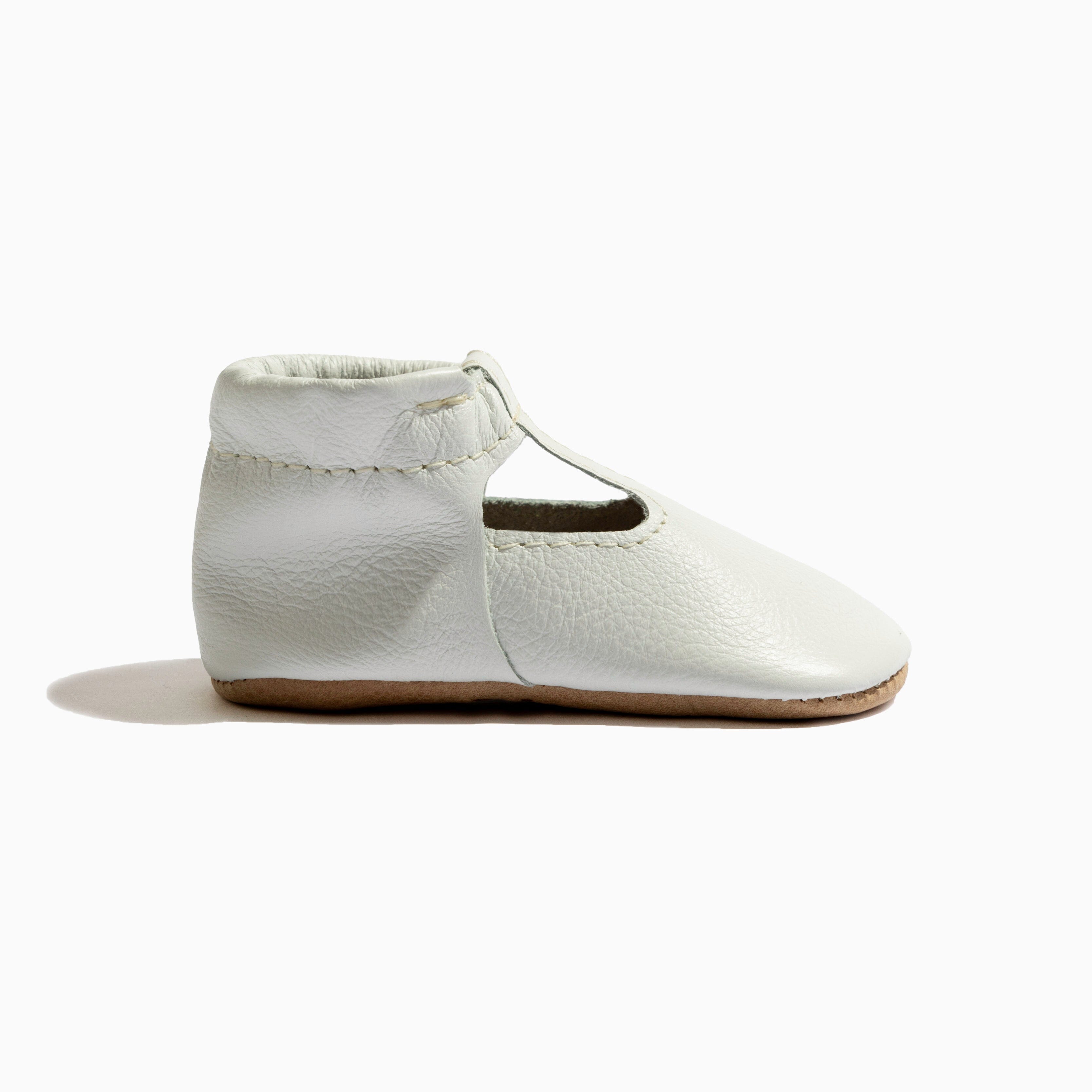 Toasted Bright White T-Bar Baby Shoe T-Bar Soft Sole