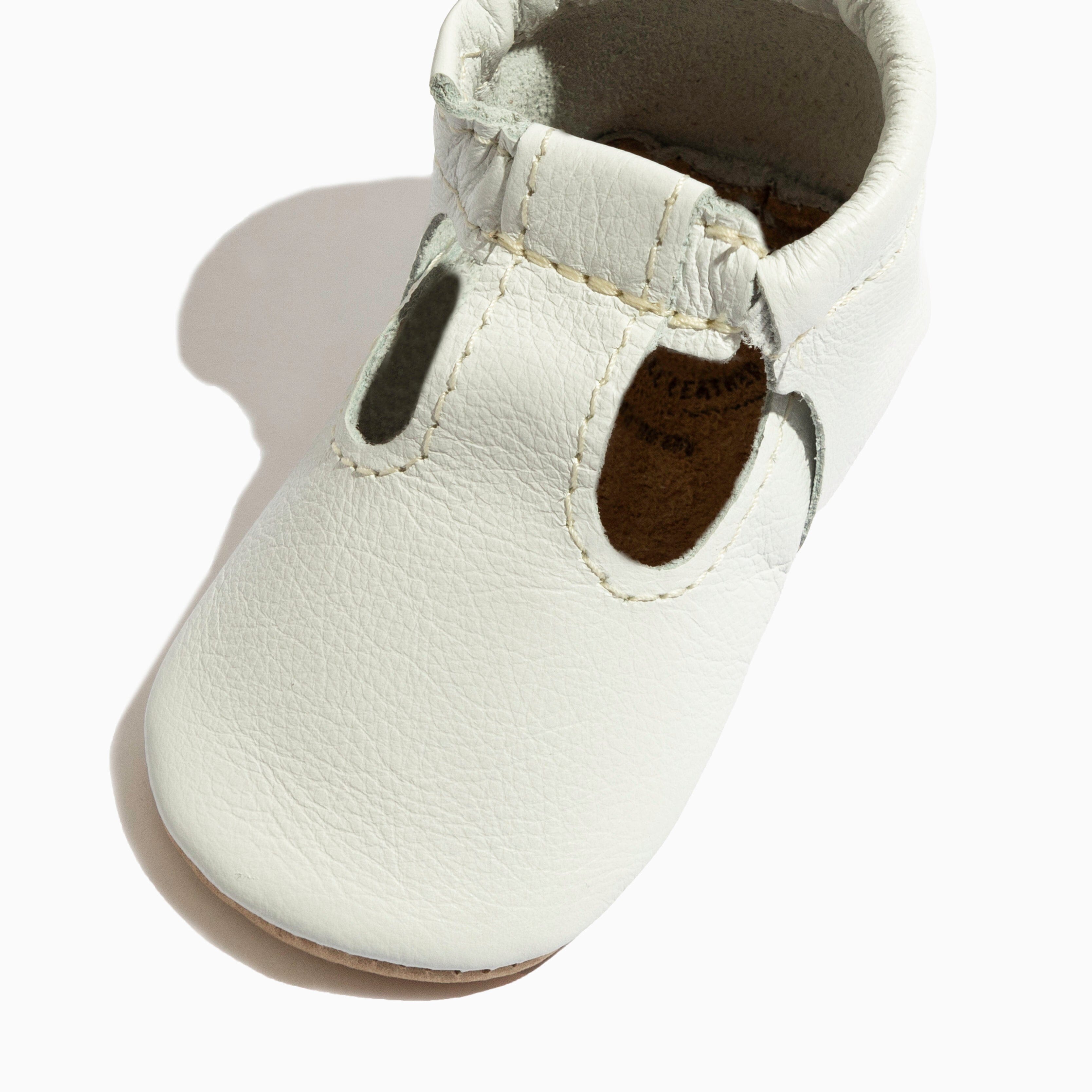 Toasted Bright White T-Bar Baby Shoe T-Bar Soft Sole