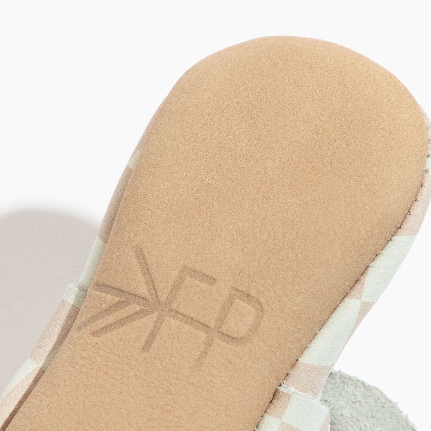 Trendy Tan Check Knotted Bow Baby Shoe Knotted Bow Mocc Soft Sole