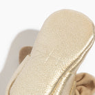 Champagne Velvet Knotted Bow Baby Shoe Knotted Bow Mocc Soft Sole