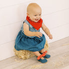 Blue Jean Knotted Bow Baby Shoe Knotted Bow Mocc Soft Sole
